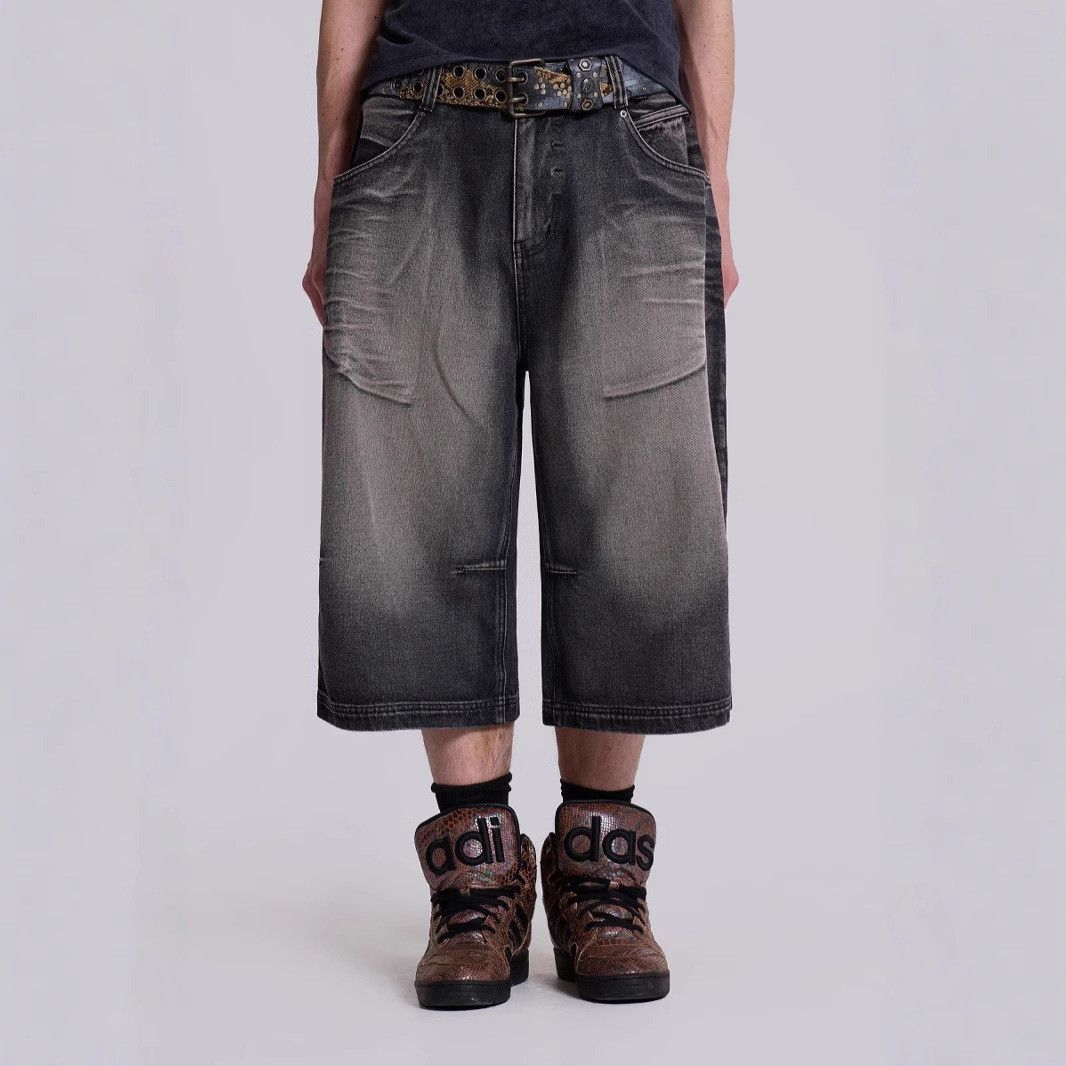 Japanese Brand Retro gradient printed wide leg denim shorts Size US 32 / EU 48 - 3 Thumbnail