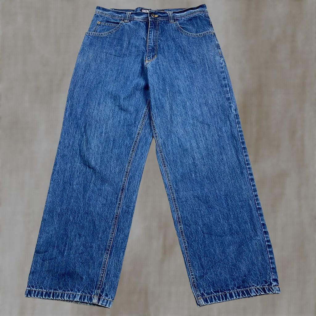 Southpole VINTAGE Southpole Jeans Men 34x31 Baggy Loose Fit Med Wash Denim 5-Pocket Belt Loops Hip Hop Work Classic Modern Size US 34 / EU 50 - 1 Thumbnail