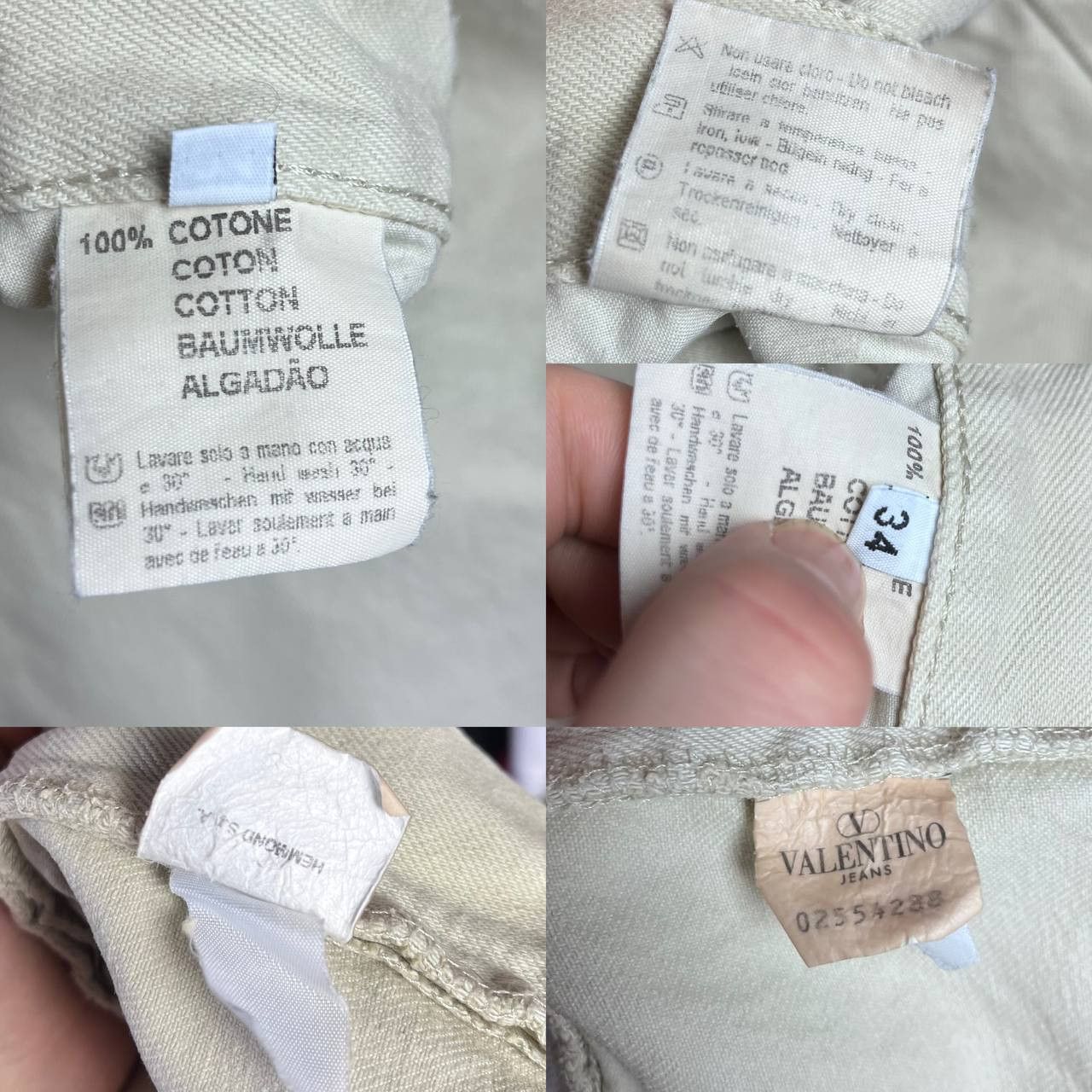 Valentino Vintage 90s Valentino Ivory Denim Pants Made in Italy Size US 34 / EU 50 - 9 Thumbnail