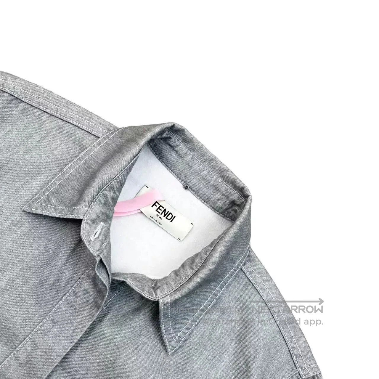 Fendi fendi cotton logo denim shirt in gray. Size US M / EU 48-50 / 2 - 3 Thumbnail