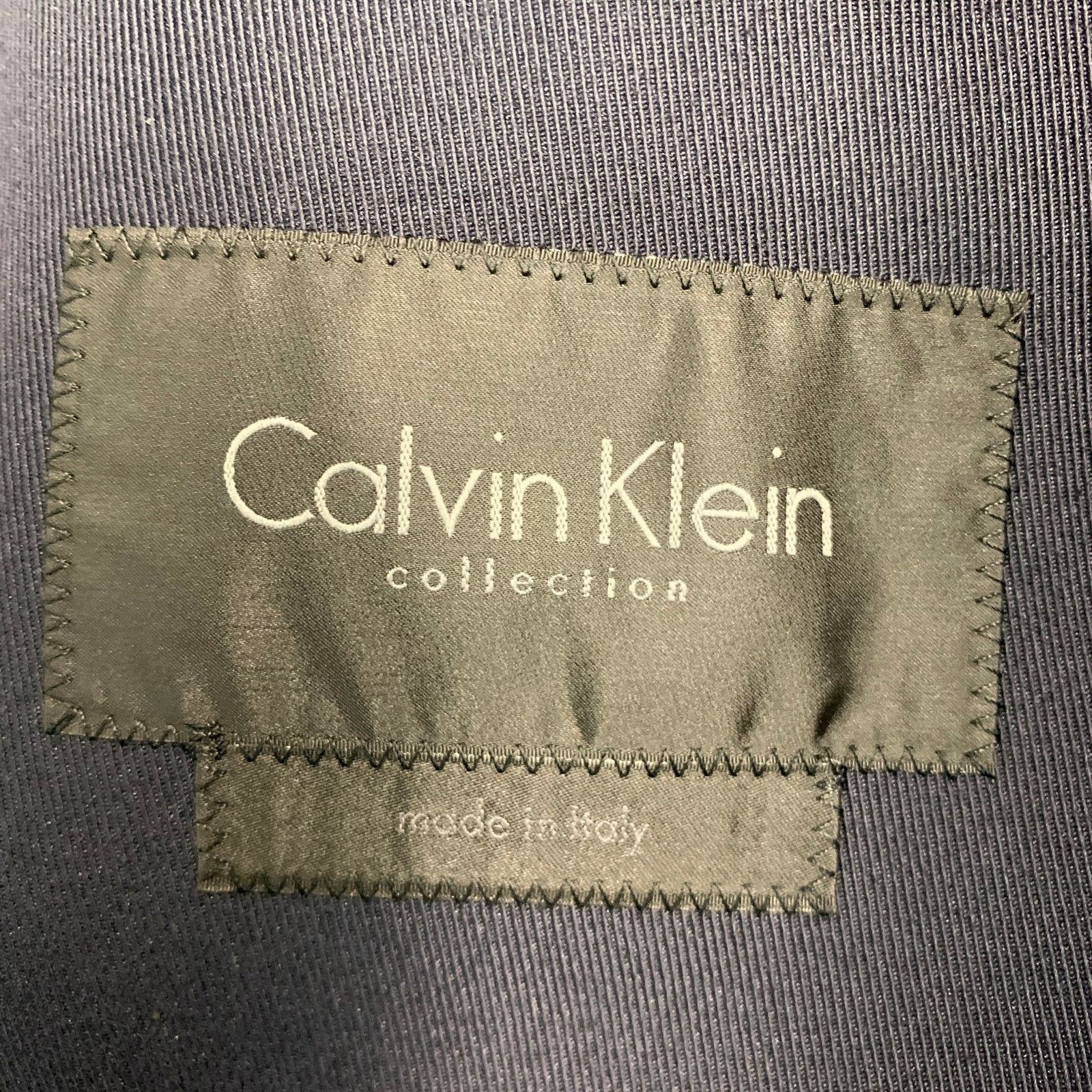 Calvin Klein CALVIN KLEIN COLLECTION Size 40 Navy Cotton Blend Coat Size US L / EU 52-54 / 3 - 5 Thumbnail