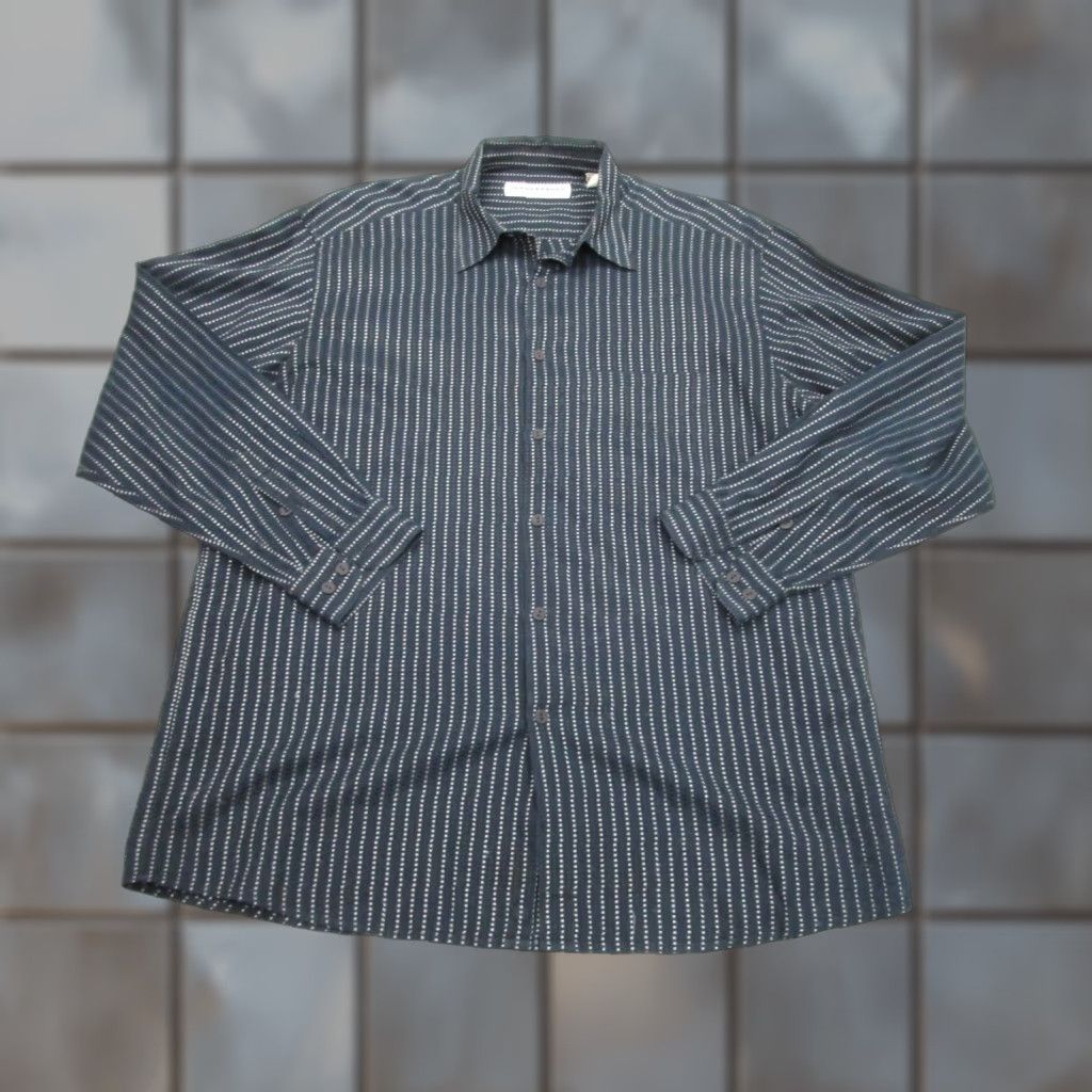 Vintage VINTAGE Jhane Barnes Long Sleeve Button-Up Shirt Mens XL Black Striped 90s Size US XL / EU 56 / 4 - 1 Thumbnail