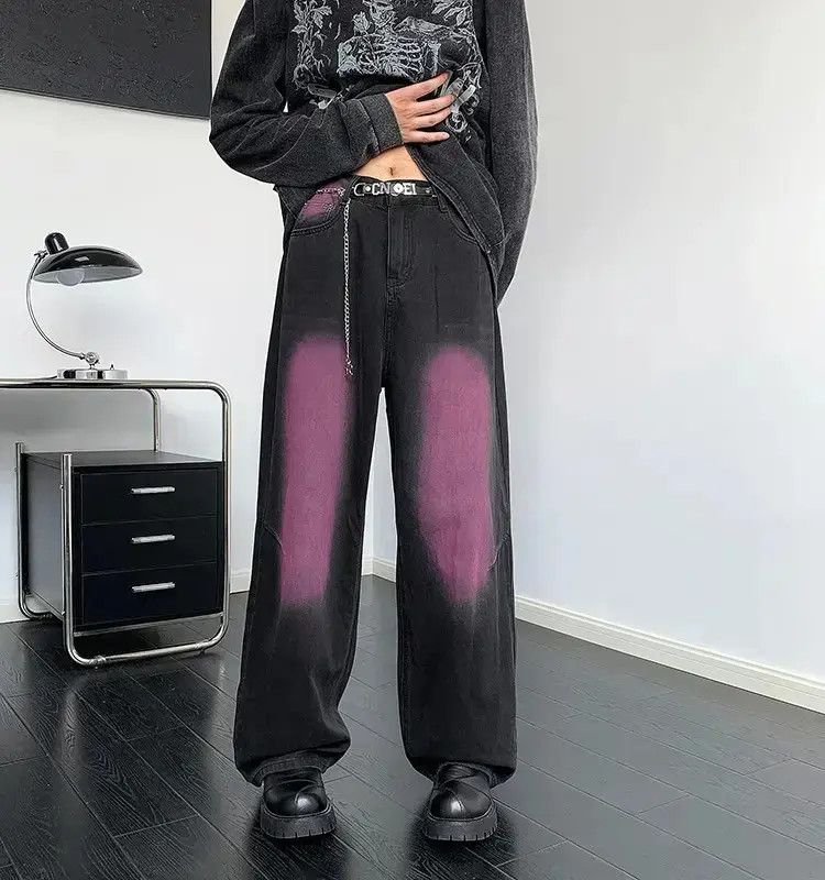 Japanese Brand Retro versatile straight leg gradient washed jeans Size US 32 / EU 48 - 6 Thumbnail