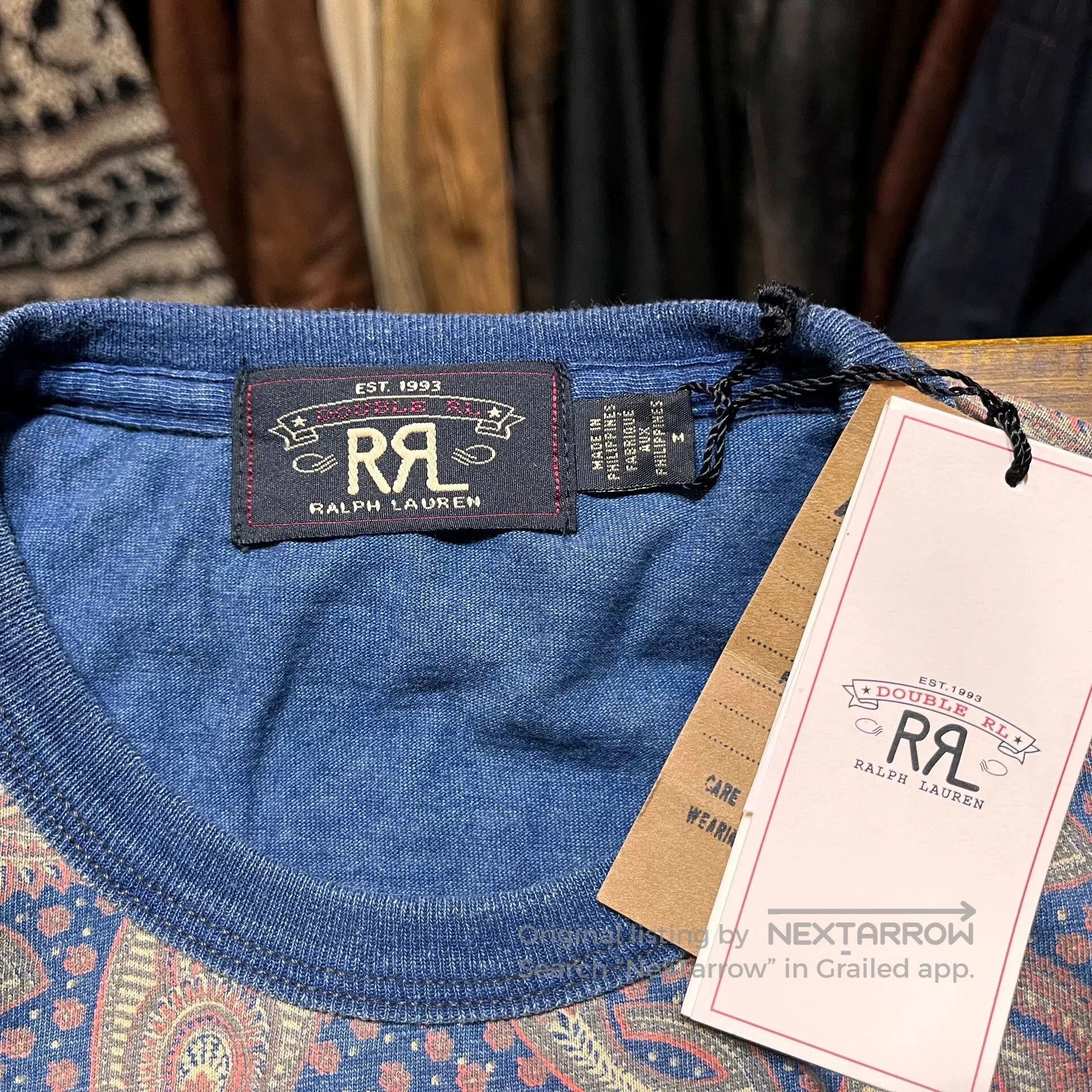 RRL Ralph Lauren RRL Blue Dye Cotton Short Sleeve Tee. Size US M / EU 48-50 / 2 - 3 Thumbnail