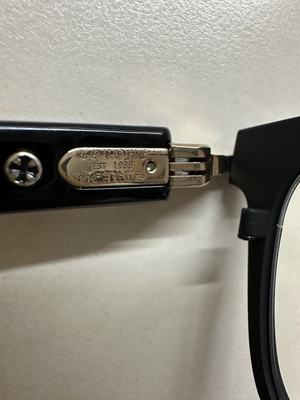 Chrome Hearts Chrome Hearts YOU'RE LATE BK/GP Cross Glasses Frame Size ONE SIZE - 9 Thumbnail