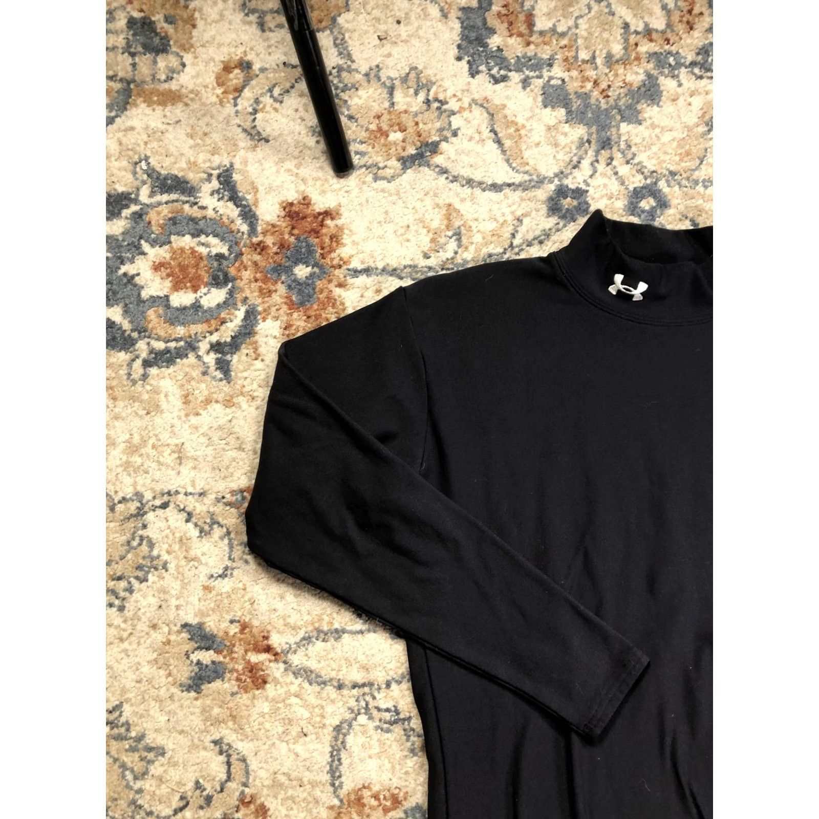 Under Armour Under Armour ColdGear Shirt Mens Large Black Long Sleeve Mock Neck Base Layer Size US L / EU 52-54 / 3 - 3 Thumbnail