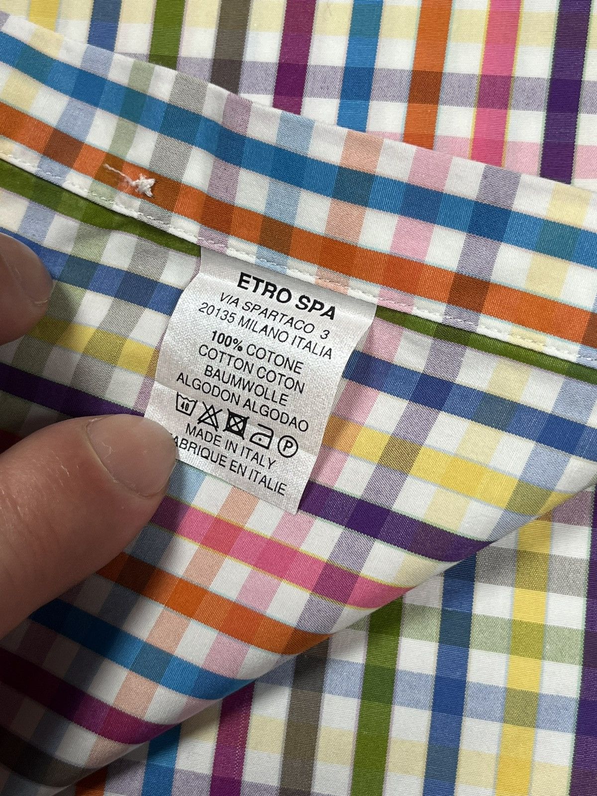 Etro Etro Multicolor Checkered luxury longsleeve shirt Size US XL / EU 56 / 4 - 7 Thumbnail