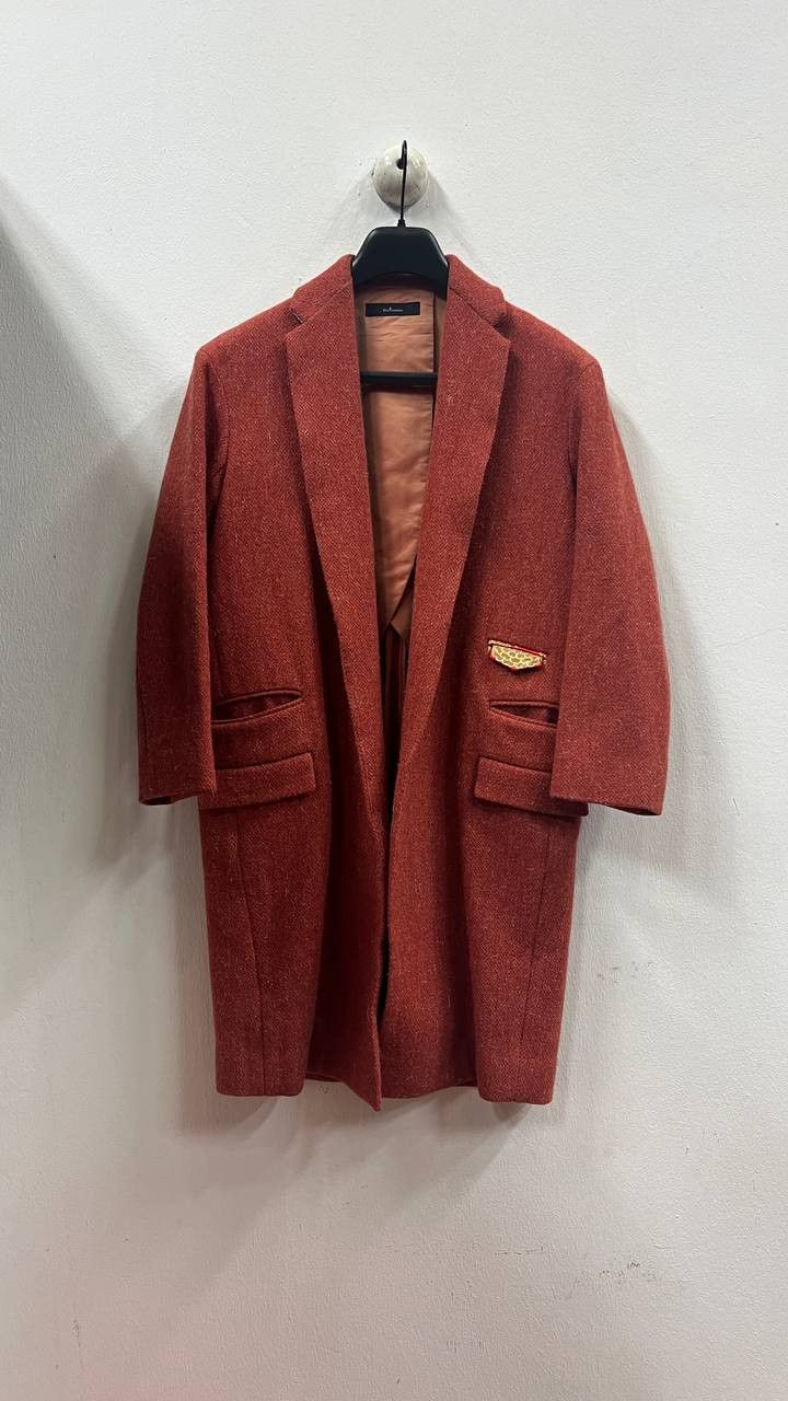 Blackmeans AW14 Blackmeans Vermillion Red Embroidered Tweed Coat Size US S / EU 44-46 / 1 - 1 Thumbnail