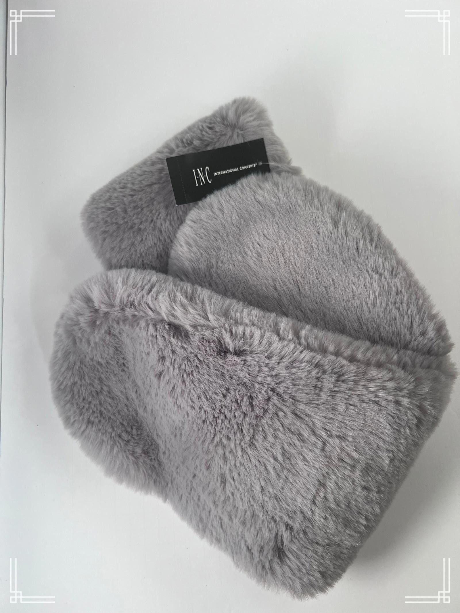 Designer INC International Concepts Faux Fur Scarf - Gray, One Size Size ONE SIZE - 1 Thumbnail