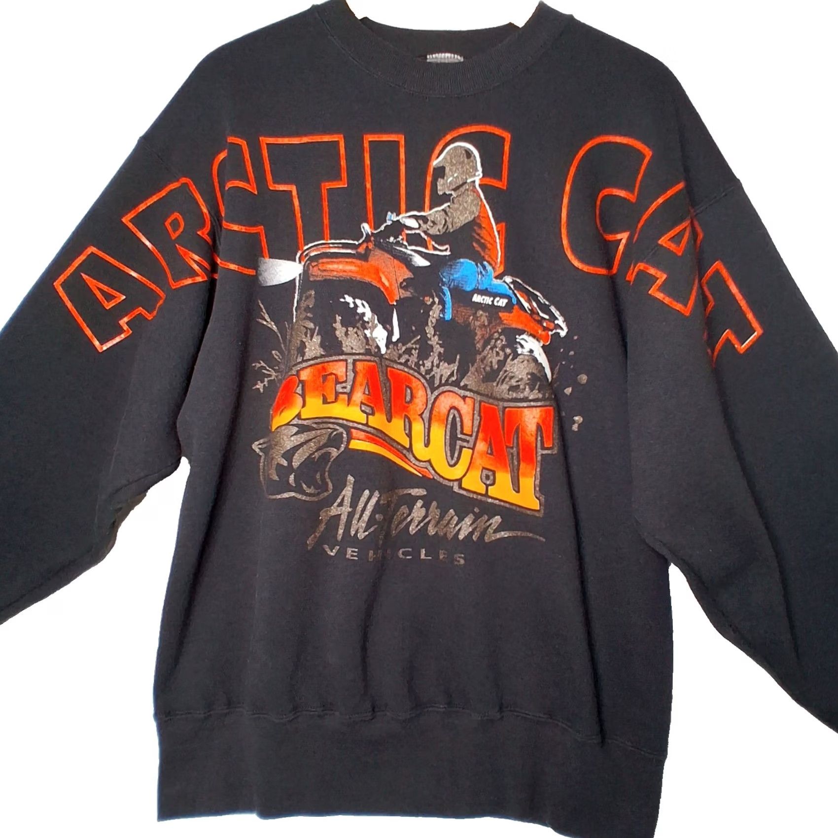 Fruit Of The Loom VINTAGE Arctic Cat Bearcat Sweatshirt Large Glitter Graphic ATV Crewneck USA Men L Black | 90s Fruit of the Loom Graphic Sweatshirt Size US L / EU 52-54 / 3 - 2 Thumbnail