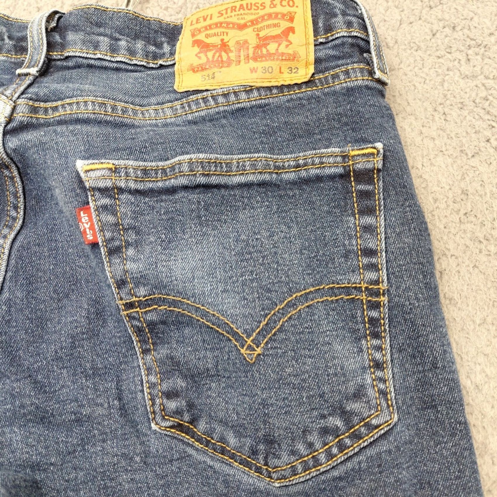 Levi's Levi's 514 Premium Straight Jeans Men's 30x32 Blue Denim Stretch Preppy Shirt Trousers? Size US 30 / EU 46 - 5 Thumbnail