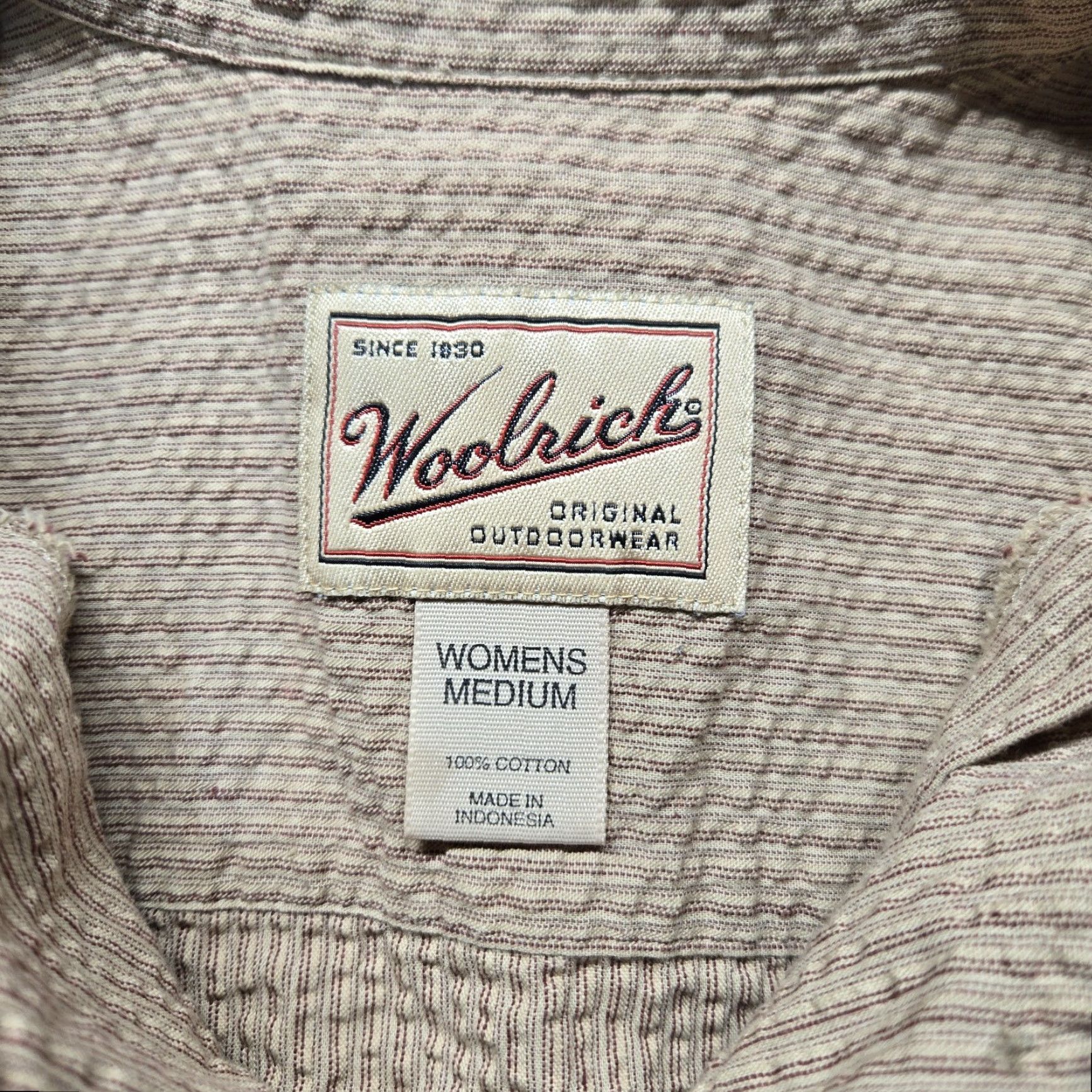 Vintage Woolrich Shirt Blouse Long Sleeve Collared Stretch Women M Brown - 90s/2000s? (No decade given) Mens Women? End with Womens Size M / US 6-8 / IT 42-44 - 3 Thumbnail