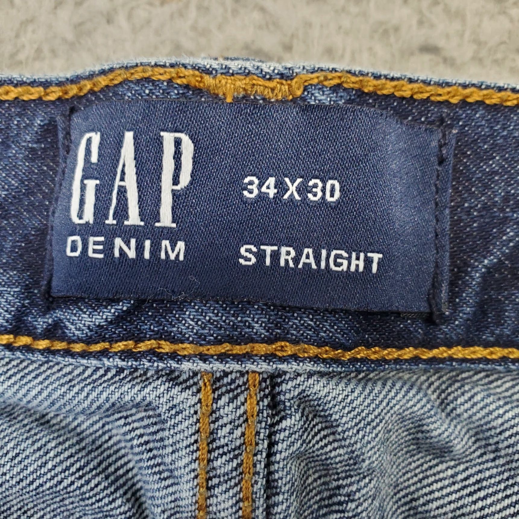 Gap Gap Mens Jeans 34 Straight Denim Blue 5-Pocket Regular 30.5 Inseam Medium Wash Flat Front Stretch Size US 34 / EU 50 - 6 Thumbnail