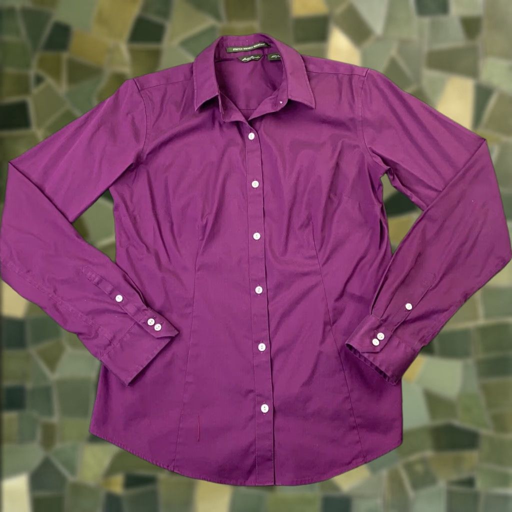 Eddie Bauer Eddie Bauer Womens Shirt Top XS Purple Button Up Fitted Wrinkle Resistant Size XS / US 0-2 / IT 36-38 - 1 Thumbnail