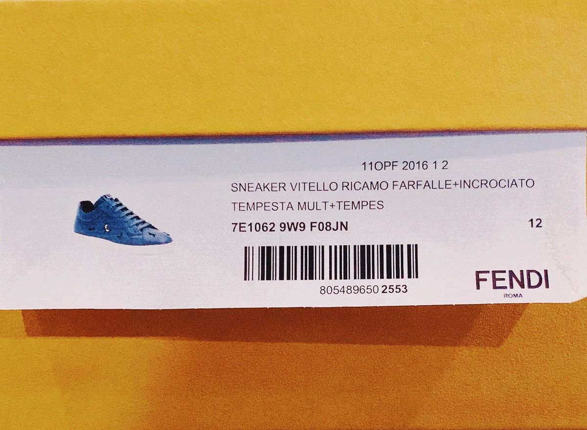 Fendi FENDI Multi Butterfly Bag Bugs Low-Top Storm Leather Sneaker Size US 13 / EU 46 - 20 Thumbnail