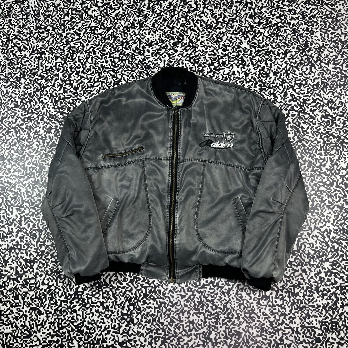NFL Vintage 90s NFL Raiders LA Bomber Jacket Retro USA Style Size US M / EU 48-50 / 2 - 1 Thumbnail