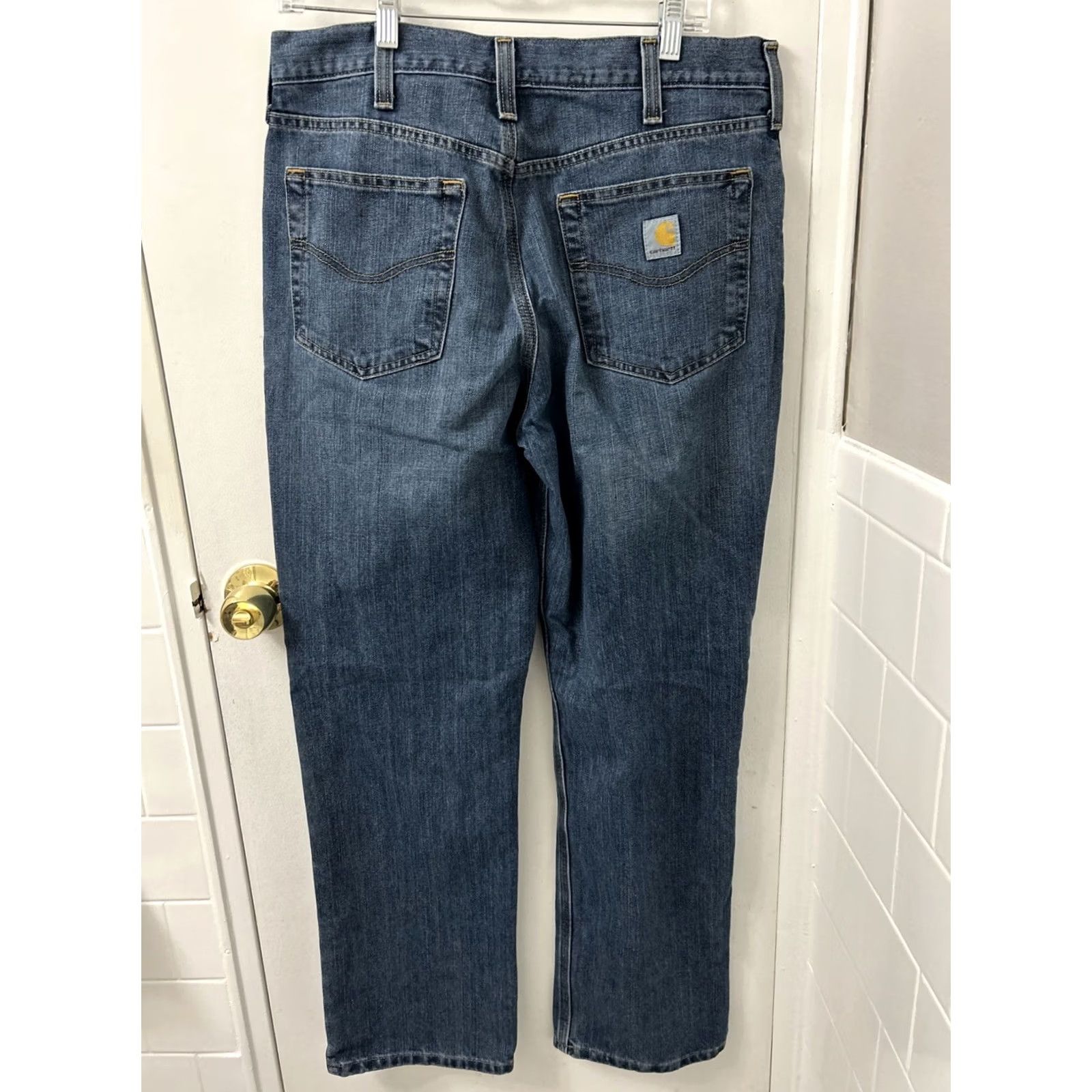 Carhartt Carhartt Jeans Mens 34x32 Blue Relaxed Fit Denim YKK 5-Pocket Straight BD1483-M Size US 34 / EU 50 - 5 Thumbnail