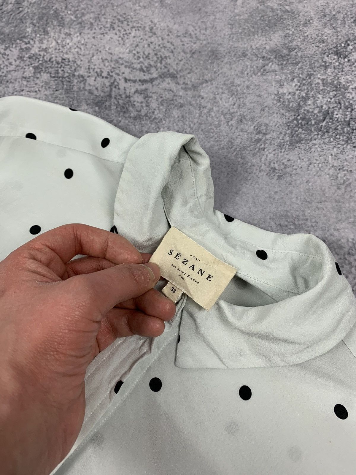 Sezane Sezane Ann Silk Blouse Women's Sz 38 Polka Dot Shirt Blouse Size S / US 4 / IT 40 - 2 Thumbnail