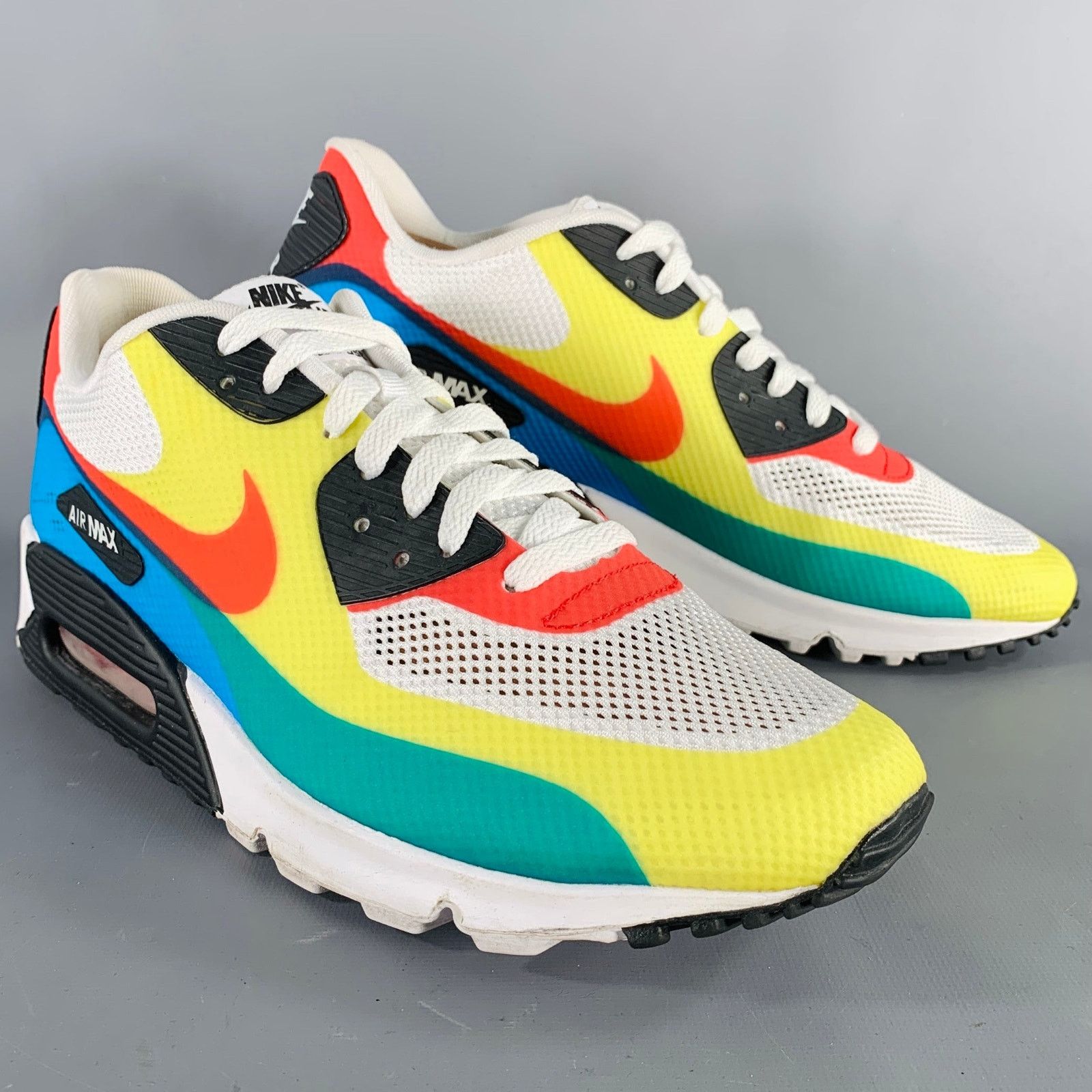 Nike White Multi Color Color Block Mesh Lace-Up Sneakers Size US 10.5 / EU 43-44 - 1 Thumbnail