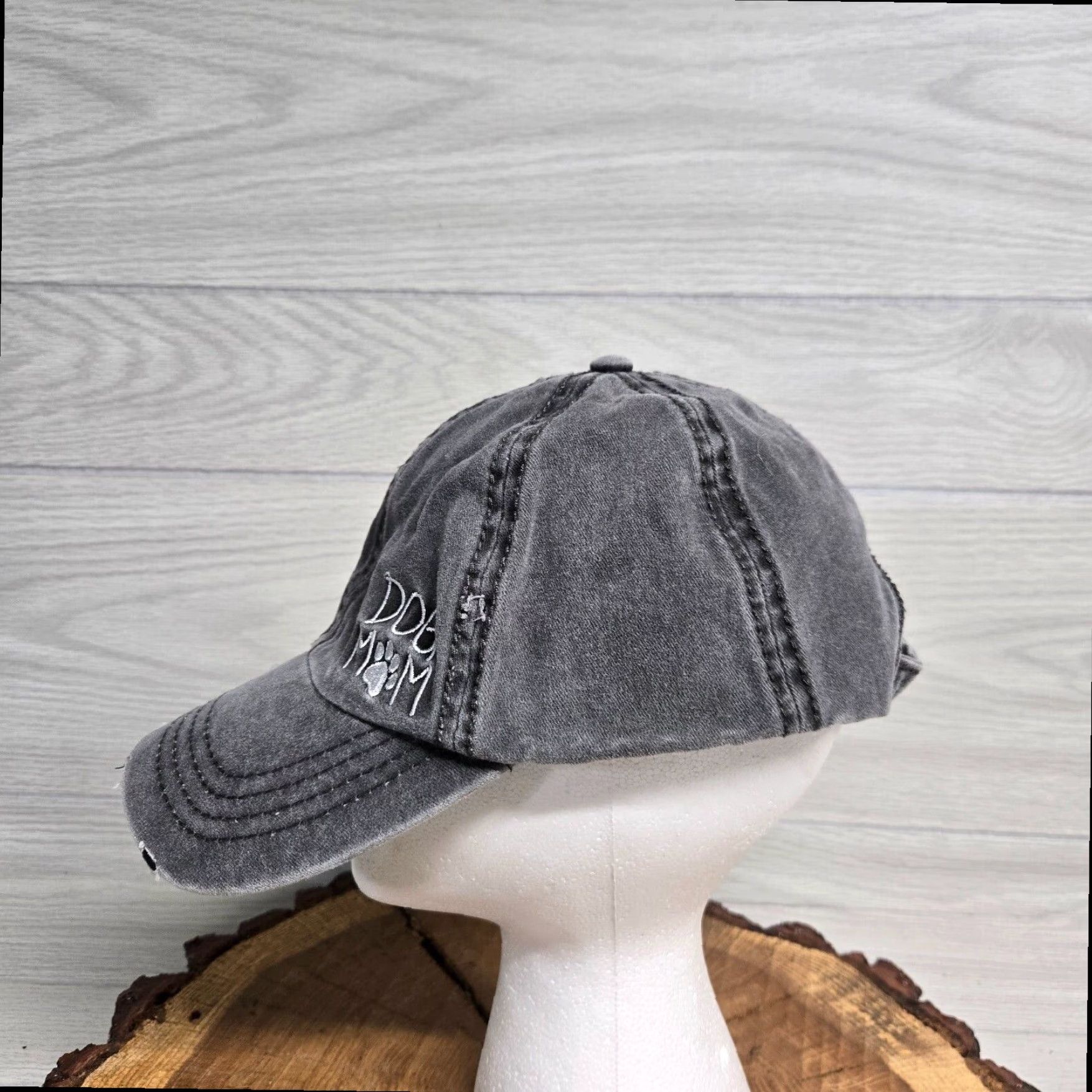 Vintage David & Young Gray Dog Mom Adjustable Baseball Cap Embroidered Paw Women Size ONE SIZE - 2 Thumbnail