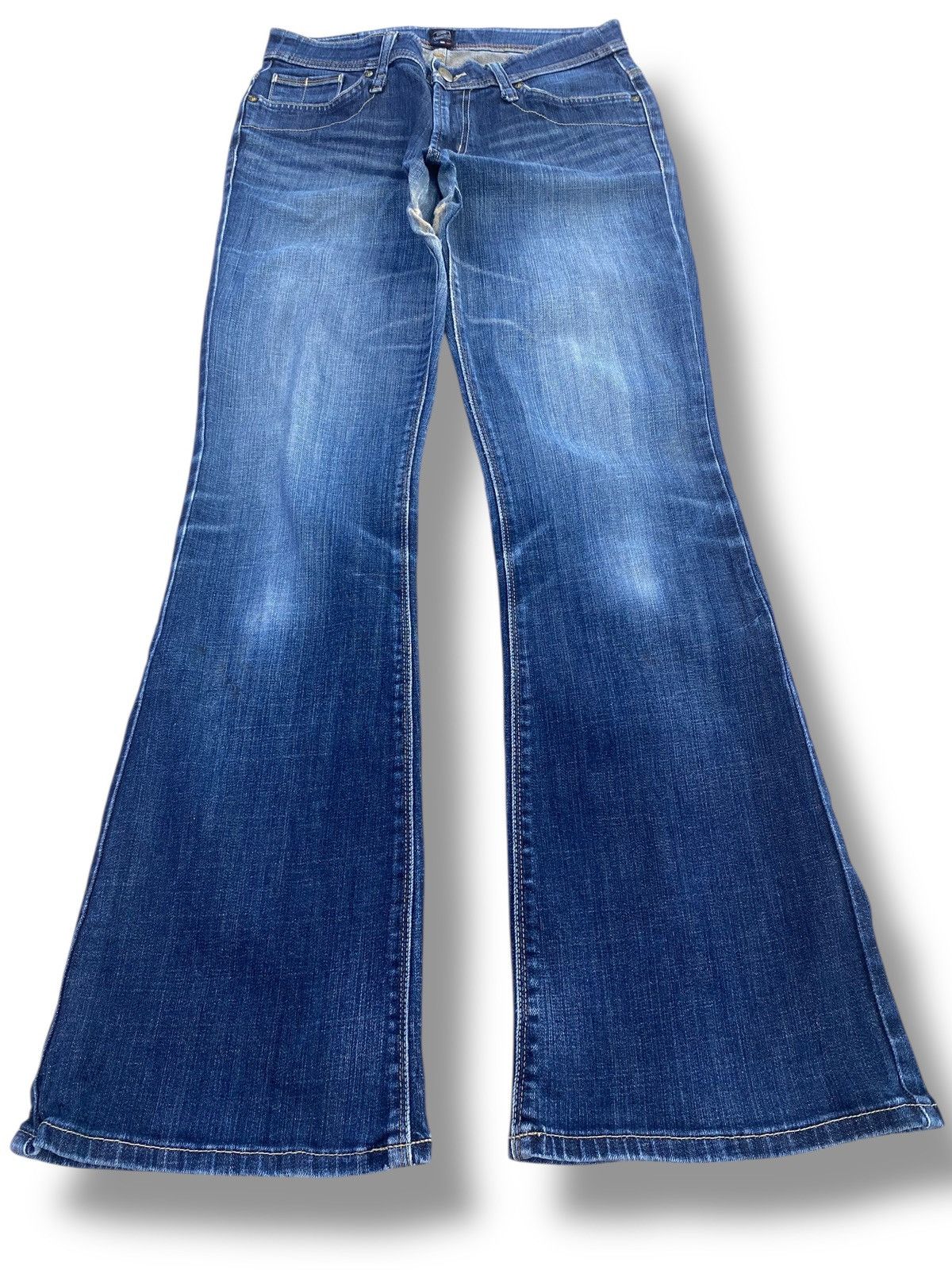 Japanese Brand Whiskers Faded Wash Style Flare Jeans