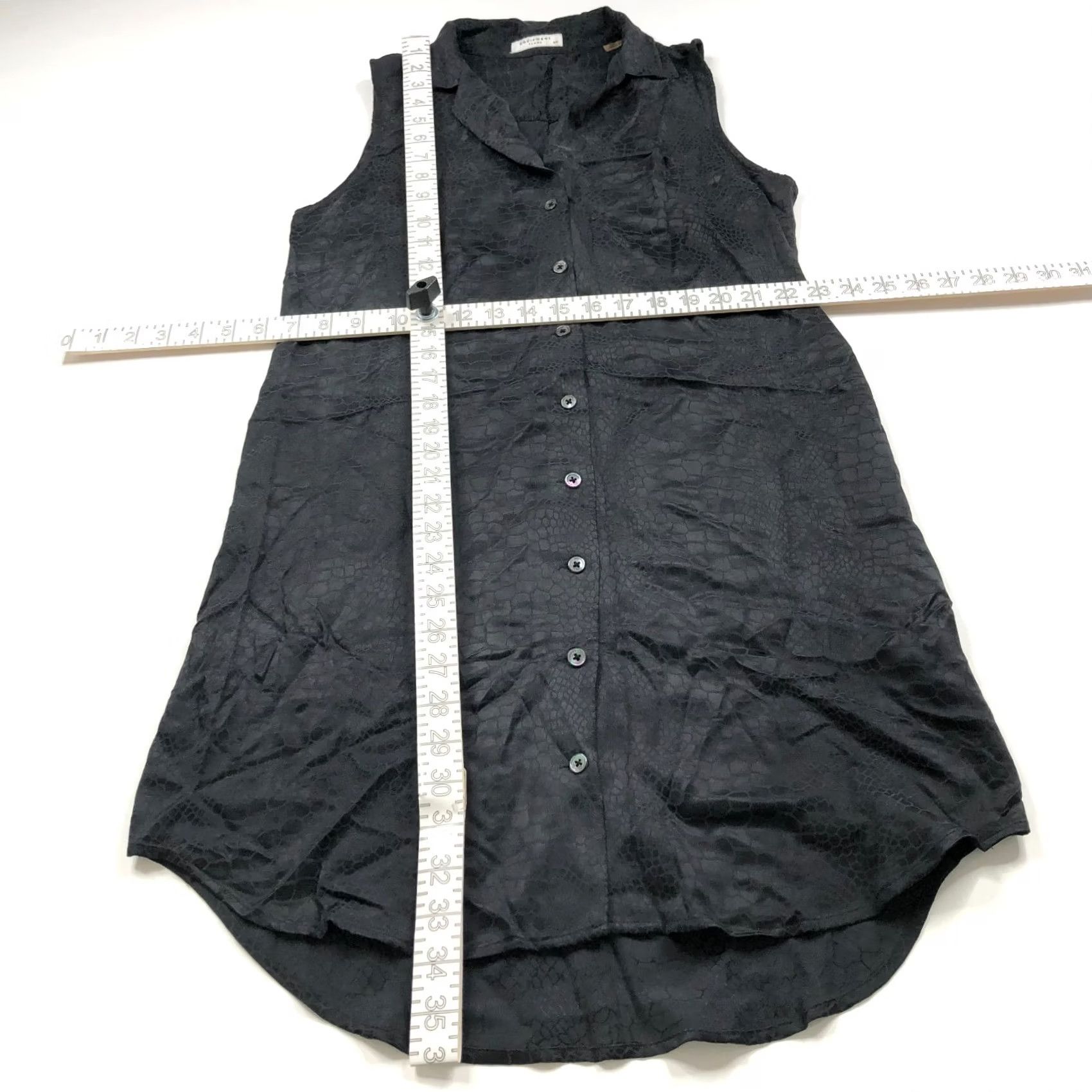 Equipment Equipment Femme Mini Dress Shirt Womens Small 100% Silk Black All Over Print Button Size S / US 4 / IT 40 - 6 Thumbnail