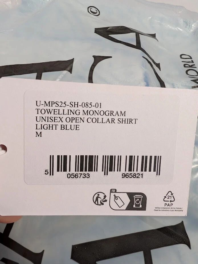 Casablanca o1rshd1 DUP / Towelling Monogram Collar Shirt in Light Blue Size US M / EU 48-50 / 2 - 17 Thumbnail