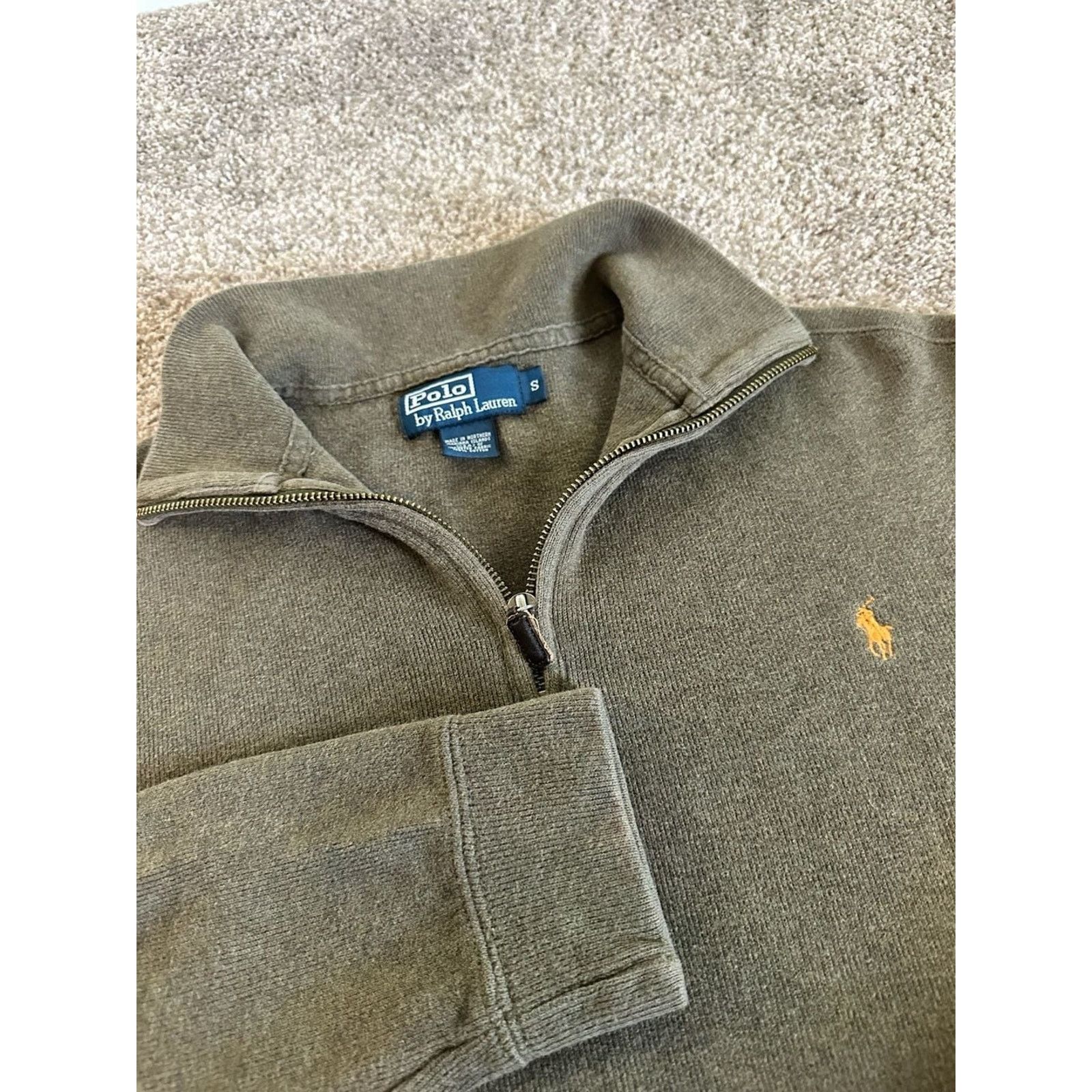 Polo Ralph Lauren Polo Ralph Lauren Green 1/4 Zip Cotton Pullover Sweater S Size US S / EU 44-46 / 1 - 3 Thumbnail