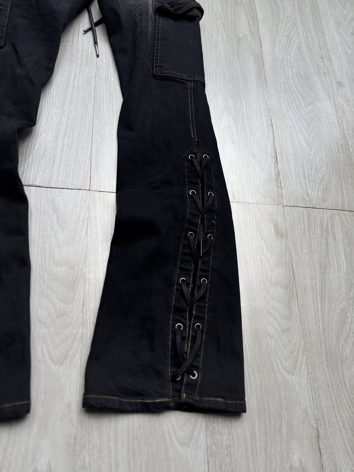 Japanese Brand BACK RUSH lace up flare jeans Size US 26 / EU 42 - 5 Thumbnail