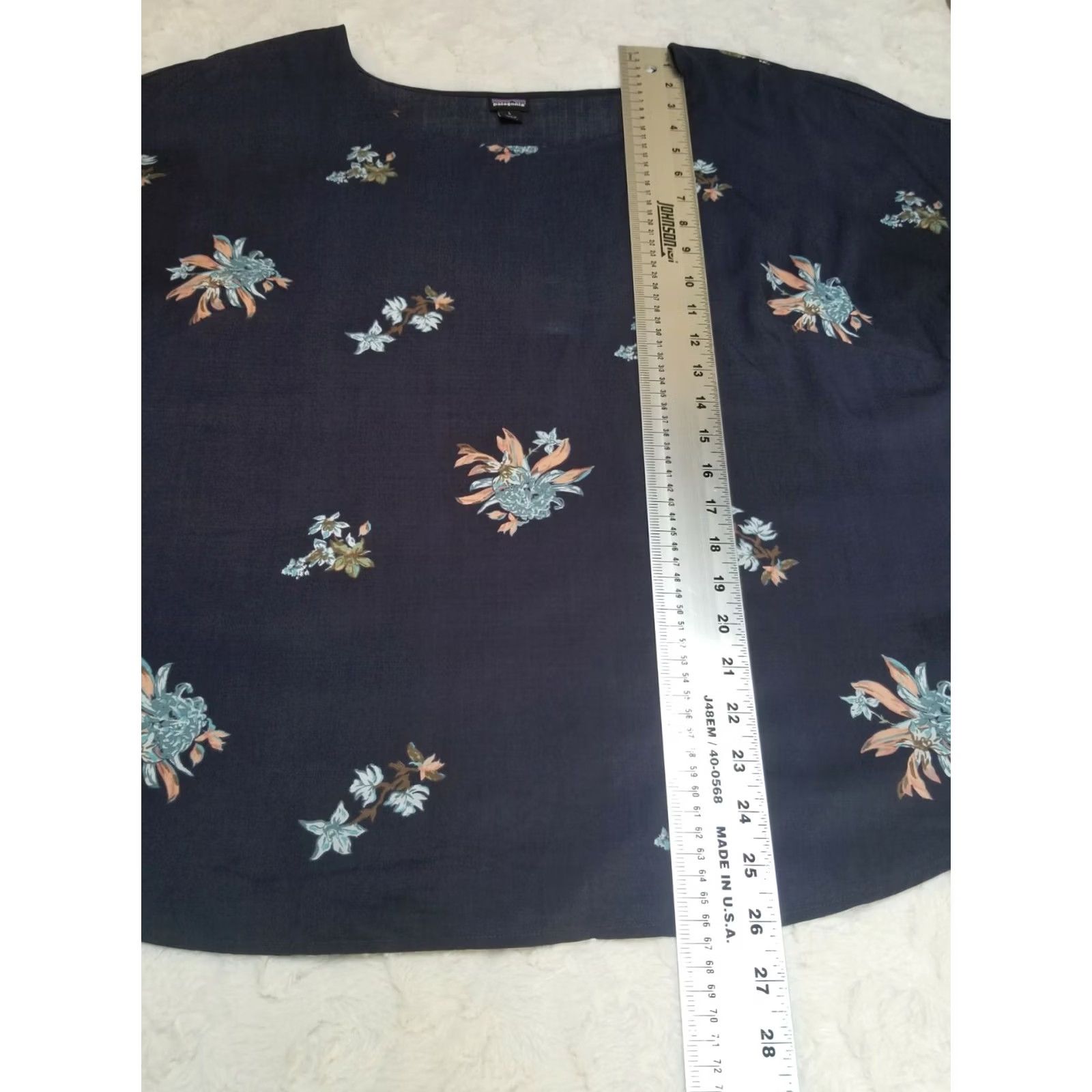 Patagonia Patagonia Blouse Shirt Floral Blue 100% Tencel Lyocell Scoop Neck Short Sleeve Large Womens Size L / US 10 / IT 46 - 6 Thumbnail