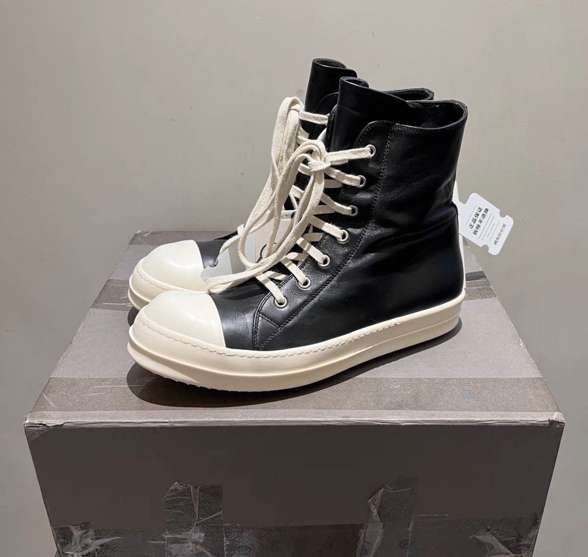 Rick Owens Rick Owens Mainline Leather Converse-Inspired Sneakers Size US 8 / EU 41 - 2 Thumbnail