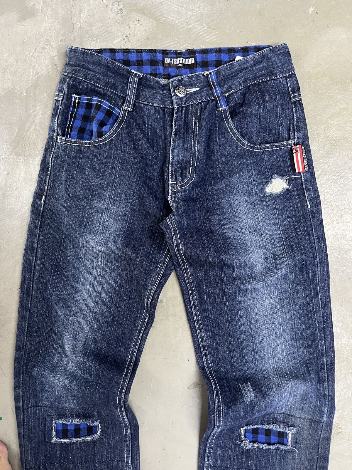 Number (N)ine 90's Batsu Distressed Punk Kurt Cobain Style Patchwork Jeans Size US 28 / EU 44 - 7 Thumbnail