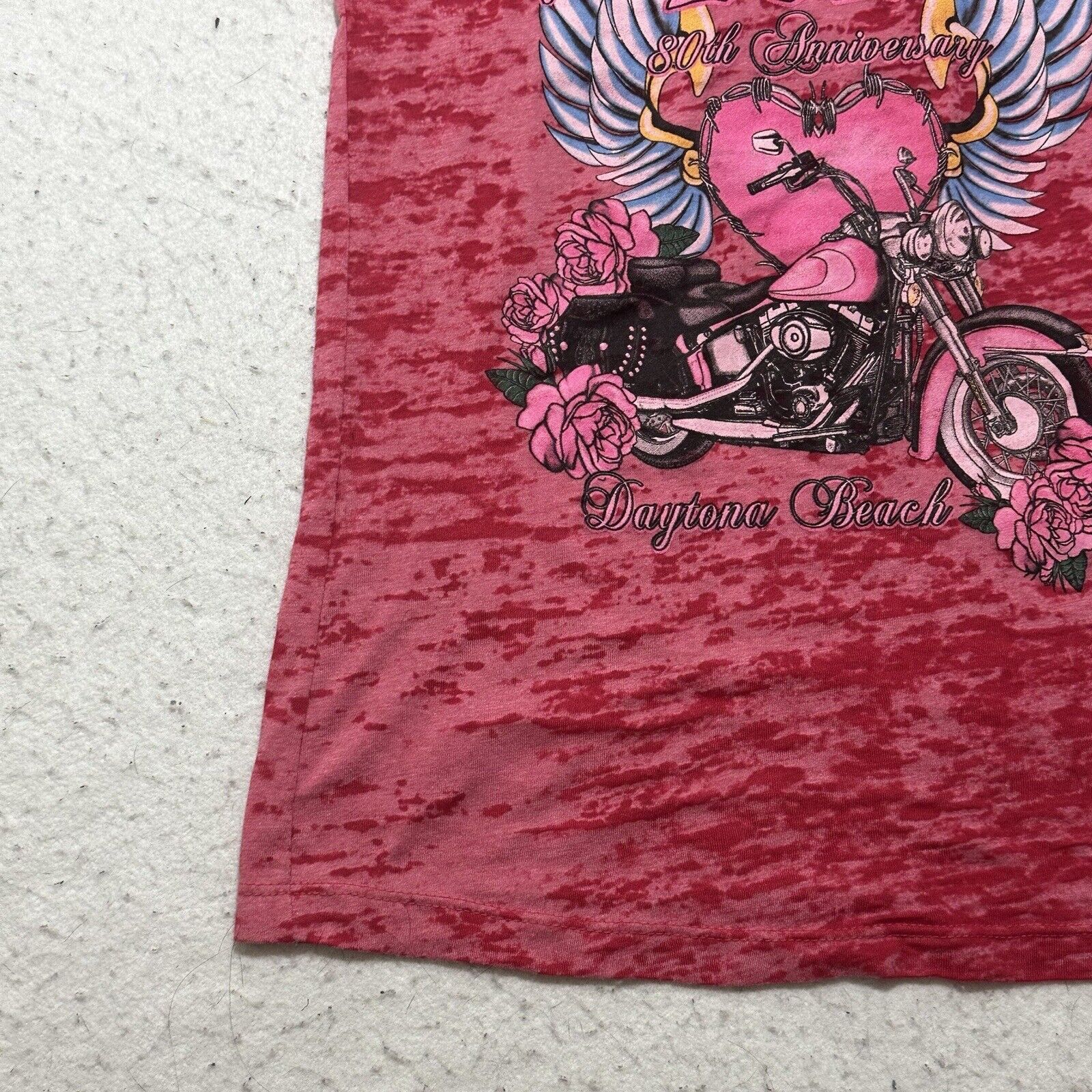 Next Level Daytona Beach Bike Week 21 Pink Sleeveless Burnout Tank Top Size S / US 4 / IT 40 - 6 Thumbnail