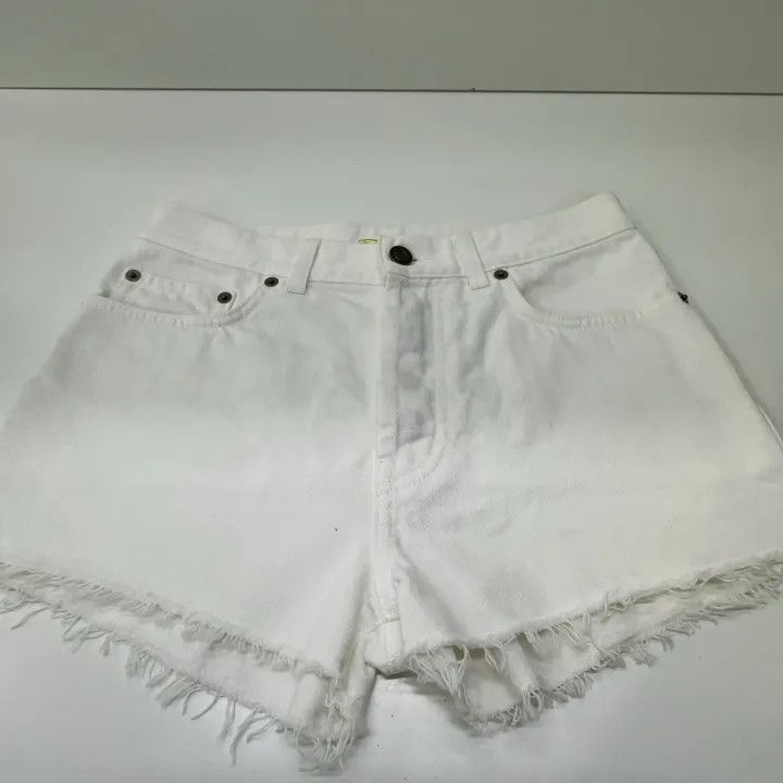 Saint Laurent Paris Saint Laurent White Chain Detail Shorts-2507 Size US 28 / EU 44 - 5 Thumbnail
