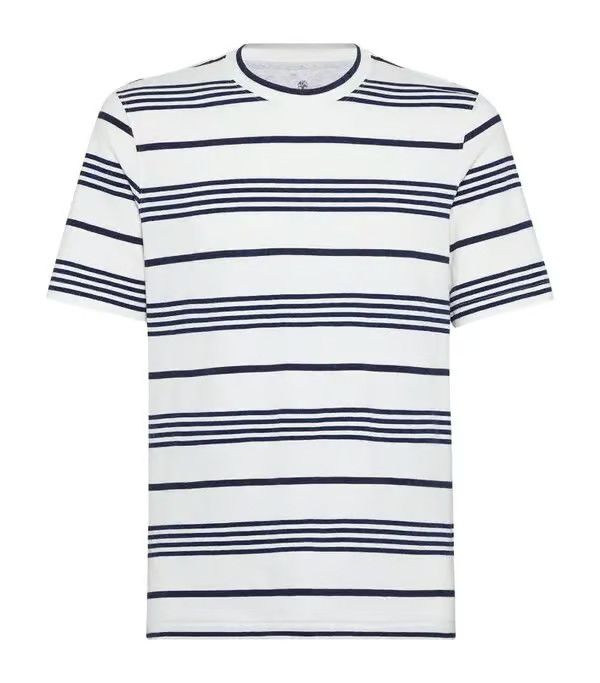 Brunello Cucinelli o1la1rc1a0425 T-Shirt in White Size US S / EU 44-46 / 1 - 1 Thumbnail