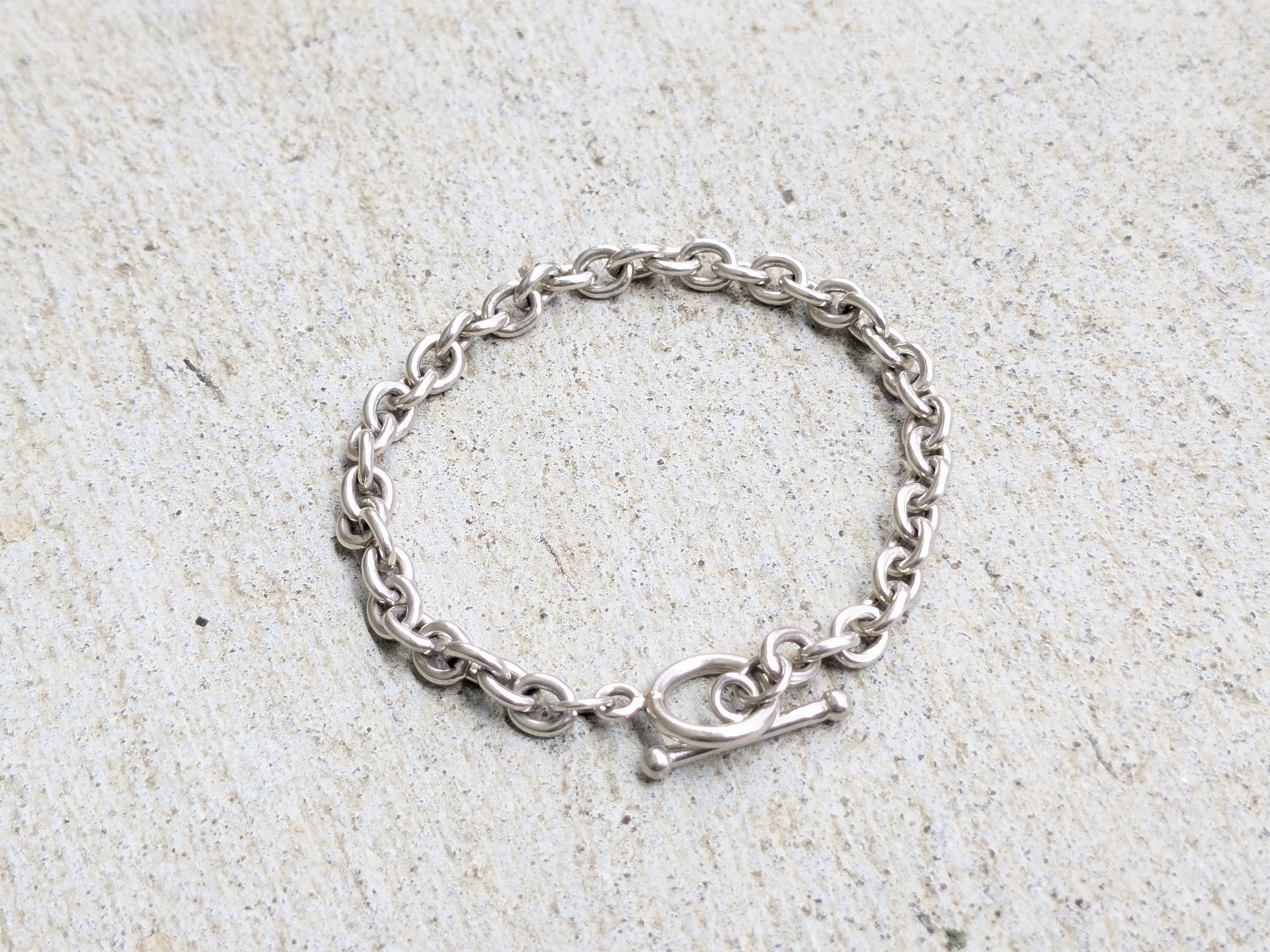 Jewelry Vintage Sterling Silver Bracelet Round Rolo Chain 7.5" Y2K Size ONE SIZE - 2 Thumbnail