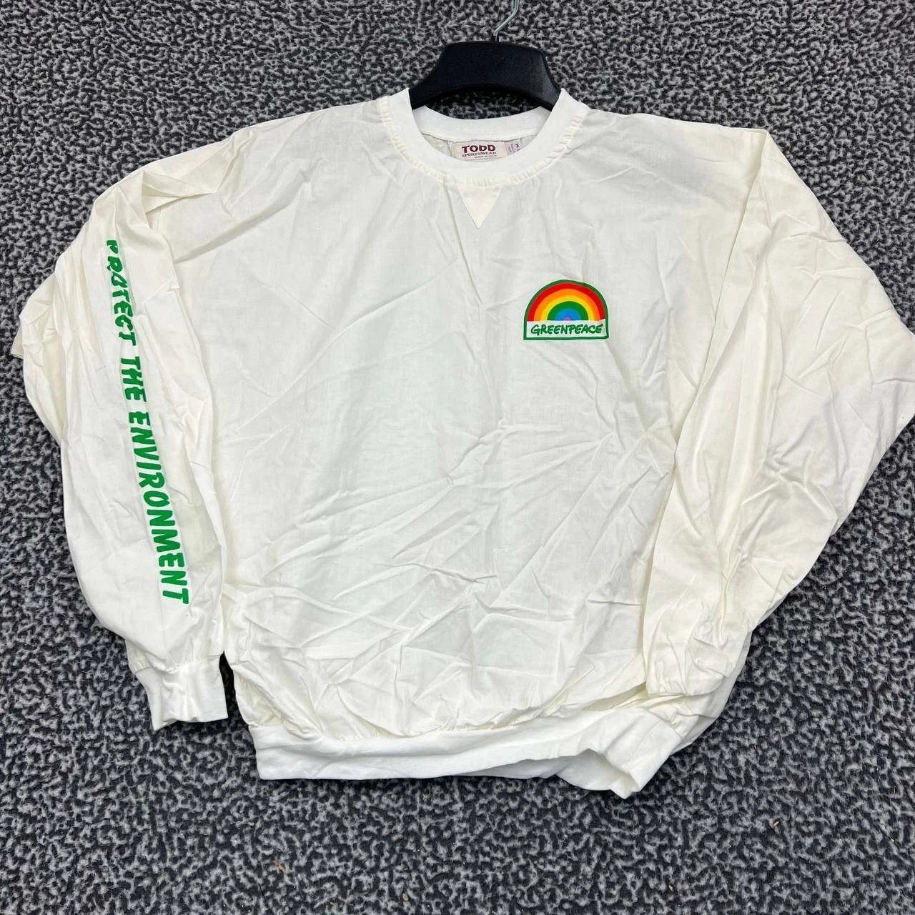 Other Vintage Greenpeace Rainbow Shirt Men S-M White Long Sleeve Size US M / EU 48-50 / 2 - 1 Thumbnail