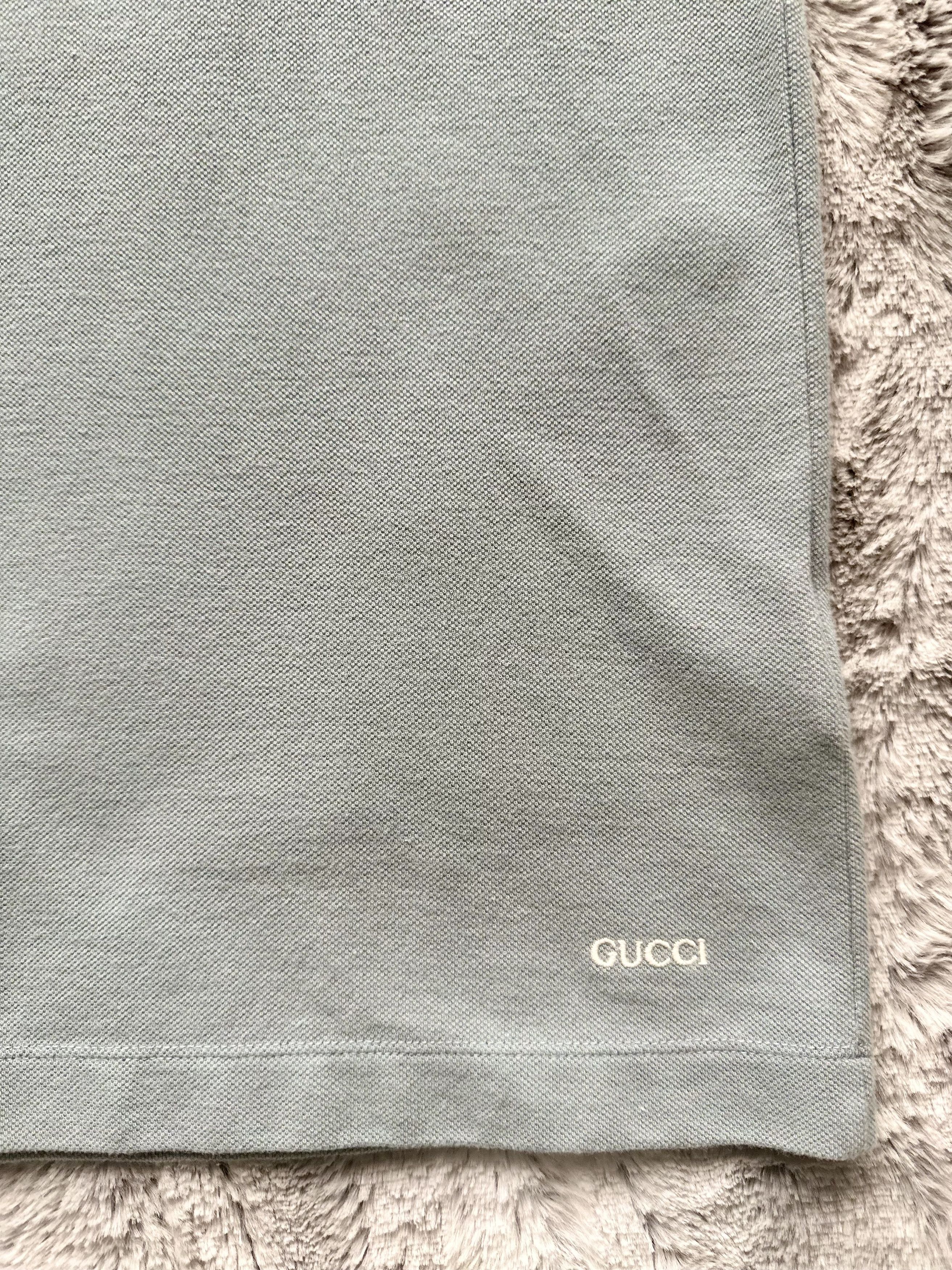 Gucci Gucci Powder Blue Ribbed Stand Collar Polo Shirt Size US S / EU 44-46 / 1 - 10 Thumbnail