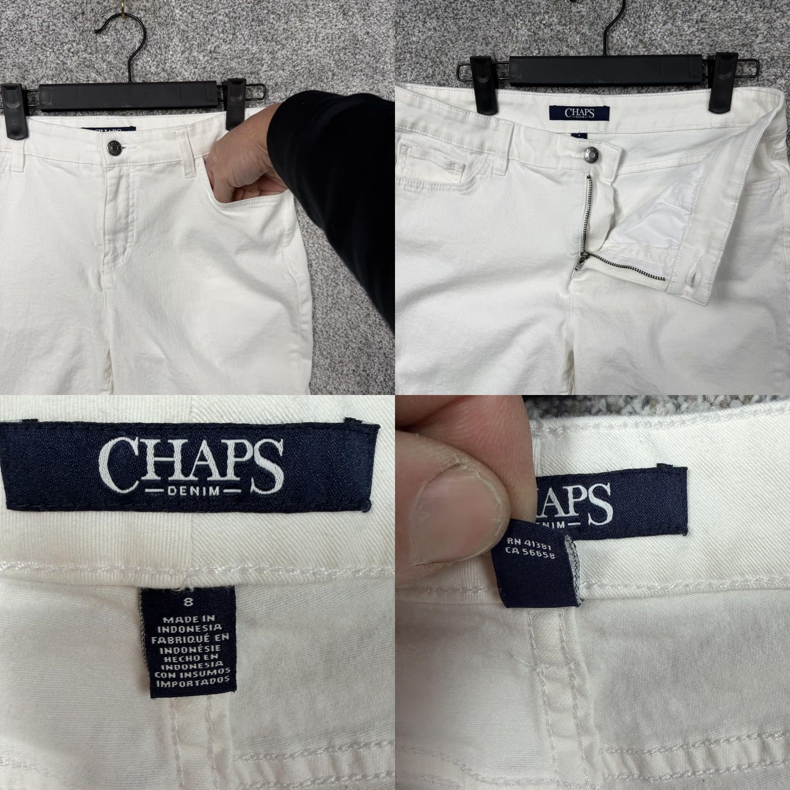 Chaps Chaps Jeans Capri 8 White Mid Rise Stretch 5-Pocket Denim Cotton Blend Womens Capris, Vintage? No. (If vintage rule not needed; item not vintage) Size 30" / US 8 / IT 44 - 8 Thumbnail