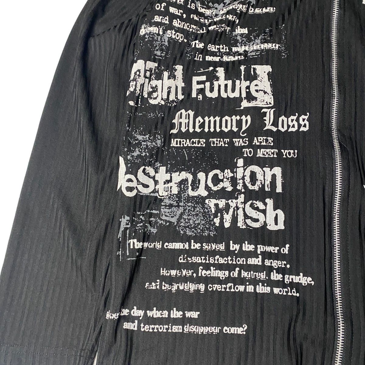 14th Addiction 2000's Beaumere Skull Poem Thermal Zip Hoodie Size US M / EU 48-50 / 2 - 7 Thumbnail