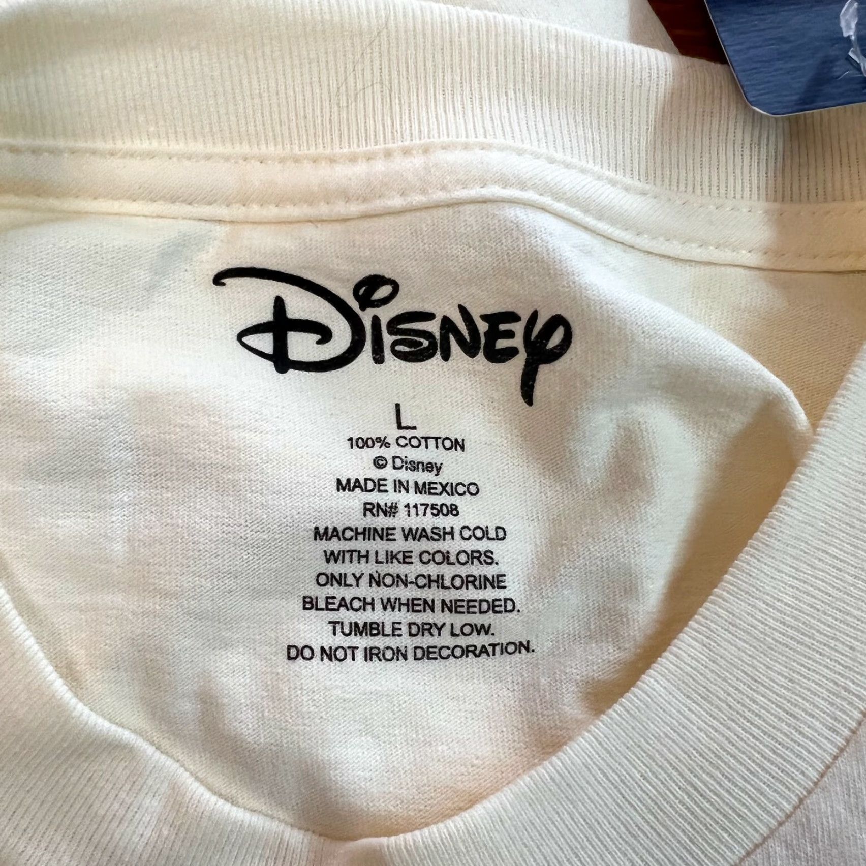 Disney Disney T-Shirt Mens Short Sleeves Crew Neck Grumpy Face Graphic Ivory Large Size US L / EU 52-54 / 3 - 4 Thumbnail