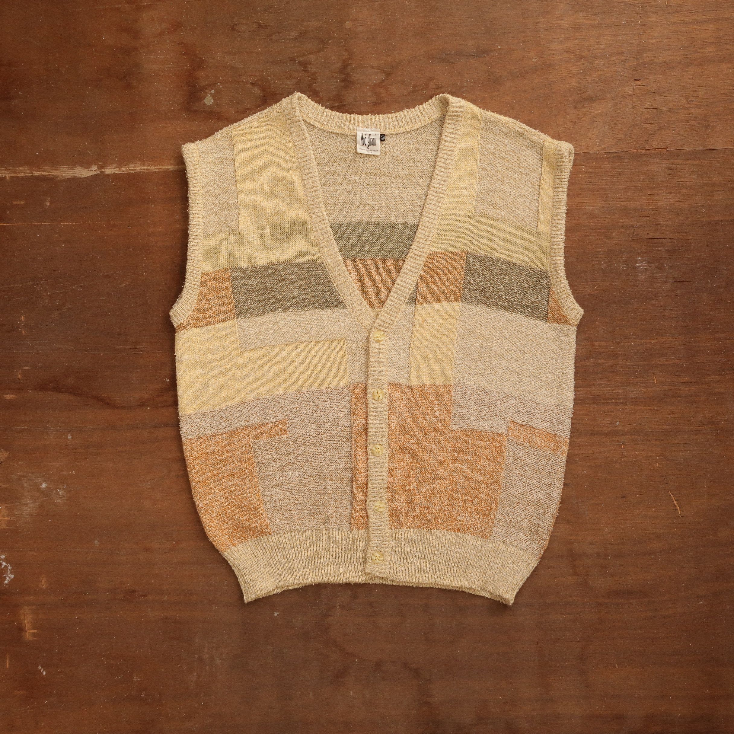 Pre-owned Hysteric Glamour X Le Grande Bleu L G B 1980s Old Country Fuzzy Knit Mesh Vest Like Coogi Style (size Large) In Multicolor