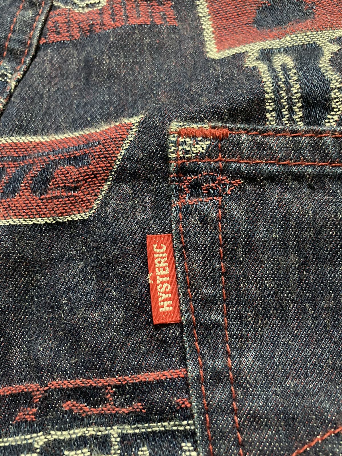 Hysteric Glamour × Vintage Hysteric Glamour Full Print Logo Flare Denim Pants Size 30" / US 8 / IT 44 - 14 Thumbnail