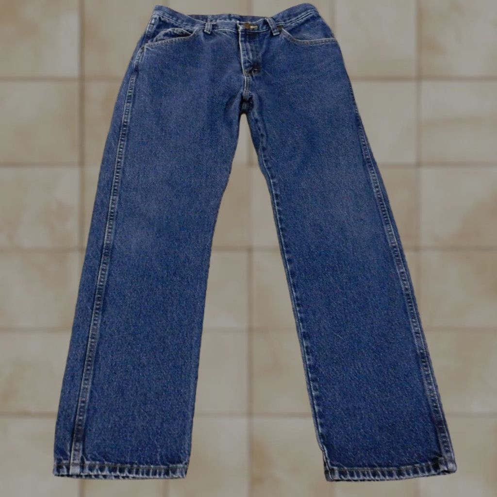 Wrangler Wrangler Jeans Mens 32x30 Regular Straight Denim Blue Cowboy Pockets - Regular Mens Jeans, 32x30, Denim, Cowboy, Wrangler Size US 32 / EU 48 - 1 Thumbnail