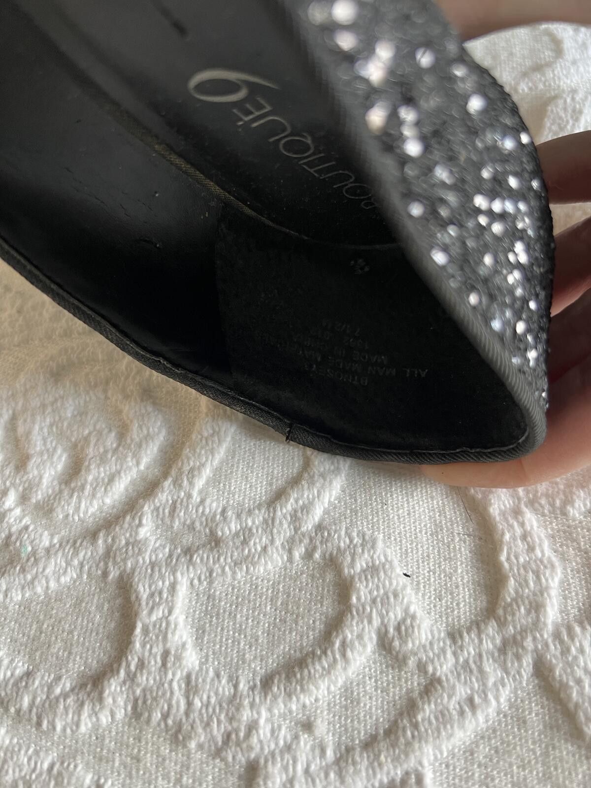 Other Boutique 9 Black Glitter Platform Peep Toe Pumps, Size 7.5 Size US 7.5 / IT 37.5 - 9 Thumbnail