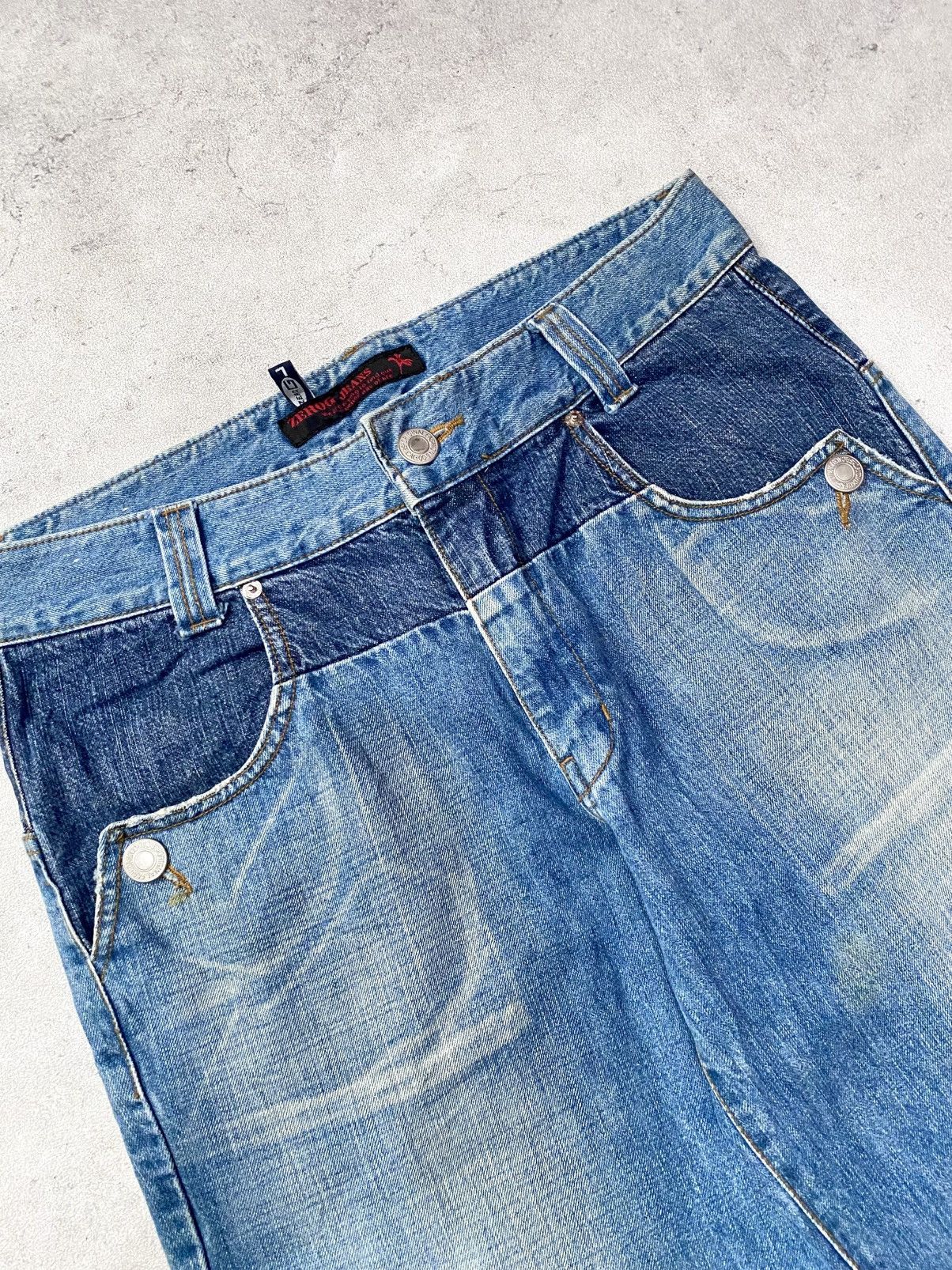 Japanese Brand Vintage Y2K Zero G Jeans 2tone Buckleback Size US 34 / EU 50 - 13 Thumbnail
