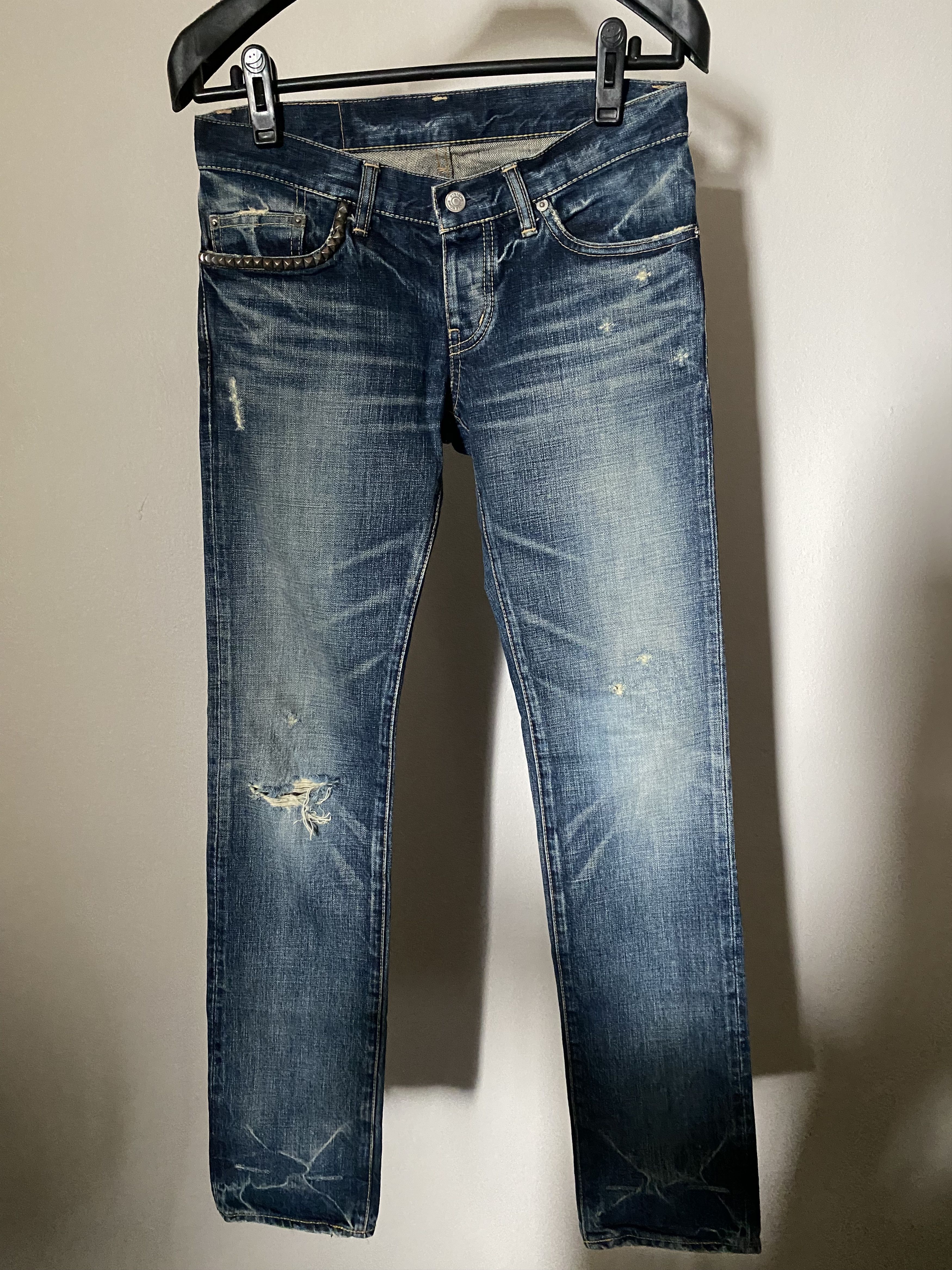 Studed Distressed Denim