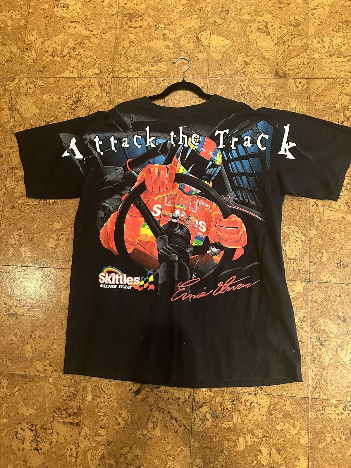 image of Vintage Nascar Skittles 1998 ‘Attack The Track’ Tee in Black, Men's (Size 2XL)