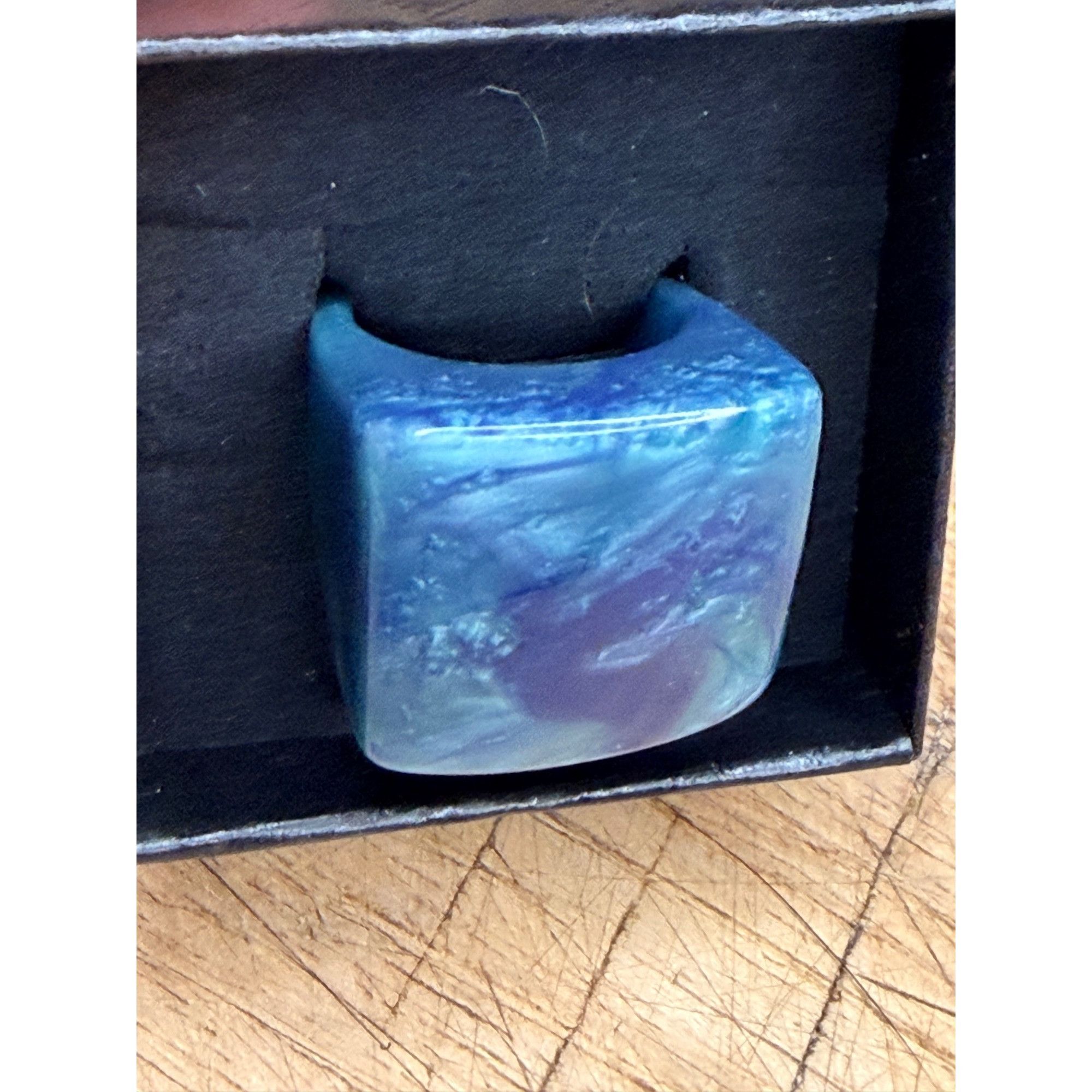 Other Square Blue Resin size 8 Statement Ring In Gift Box Size ONE SIZE - 10 Thumbnail