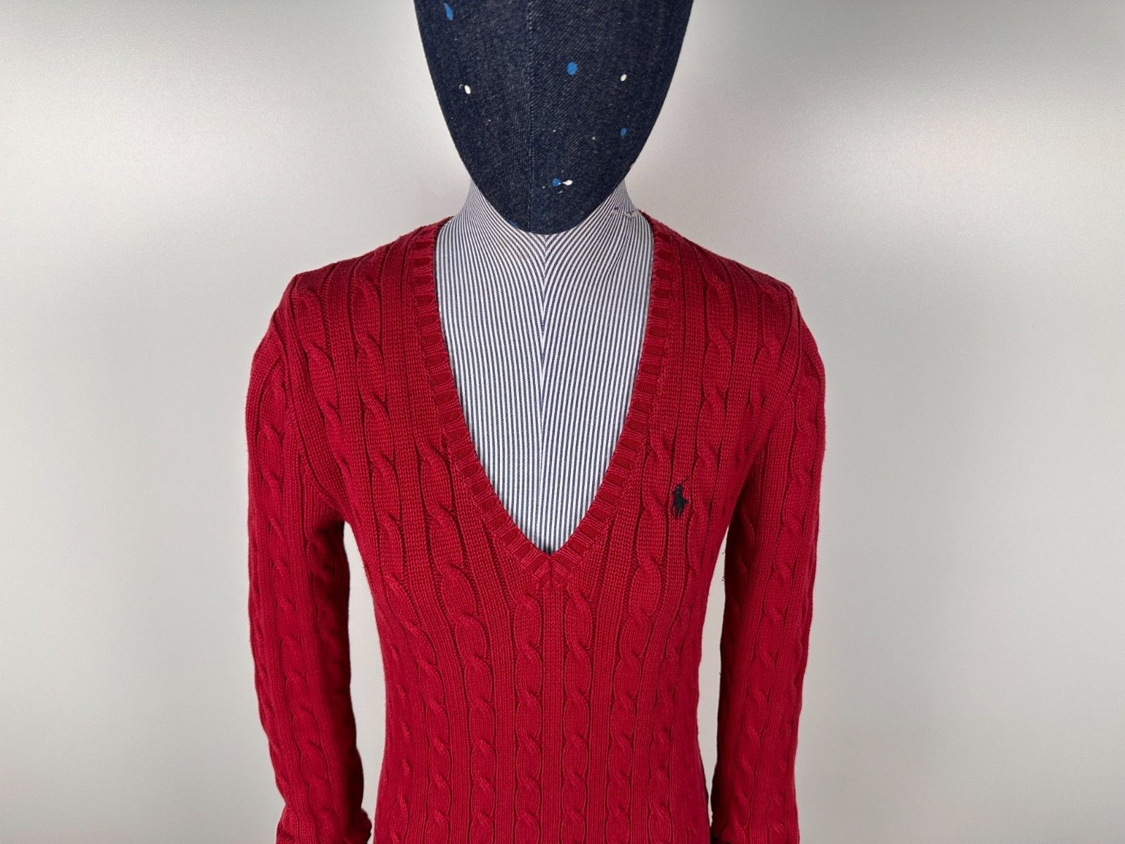 Polo Ralph Lauren Polo Ralph Lauren Red Cable Knit Sweater Cotton Size S Size S / US 4 / IT 40 - 3 Thumbnail